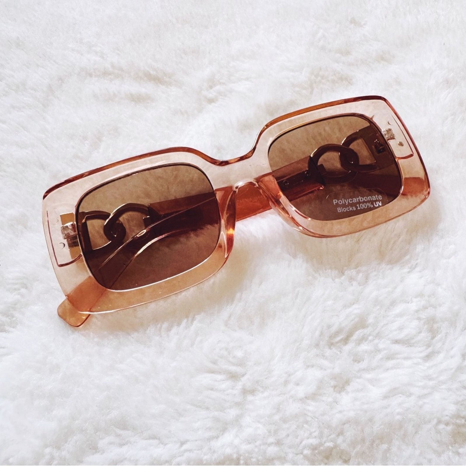 Other Camille Clear Coral Oversized Square Sunglasses Size ONE SIZE - 4 Thumbnail