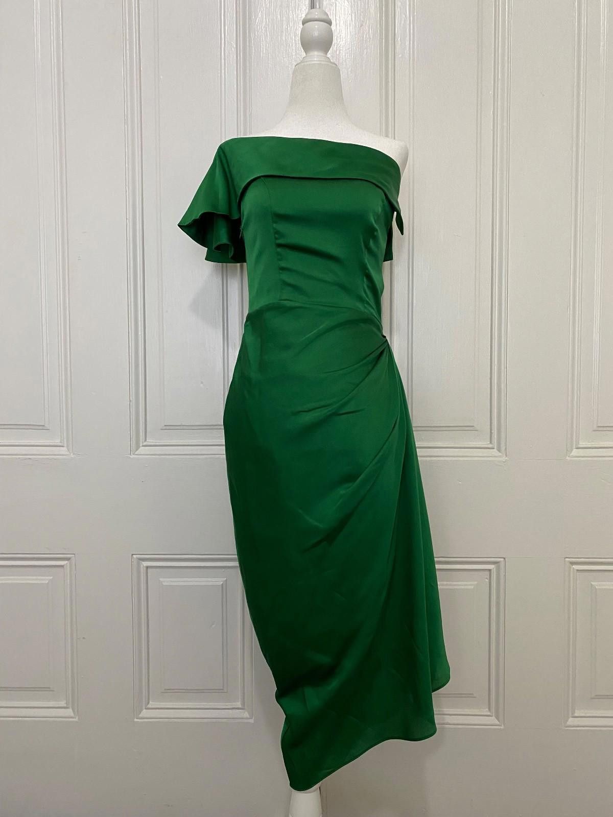 Other AMITY Asymmetric Neck Dress in Emerald Green (MEDIUM) Size M / US 6-8 / IT 42-44 - 2 Thumbnail