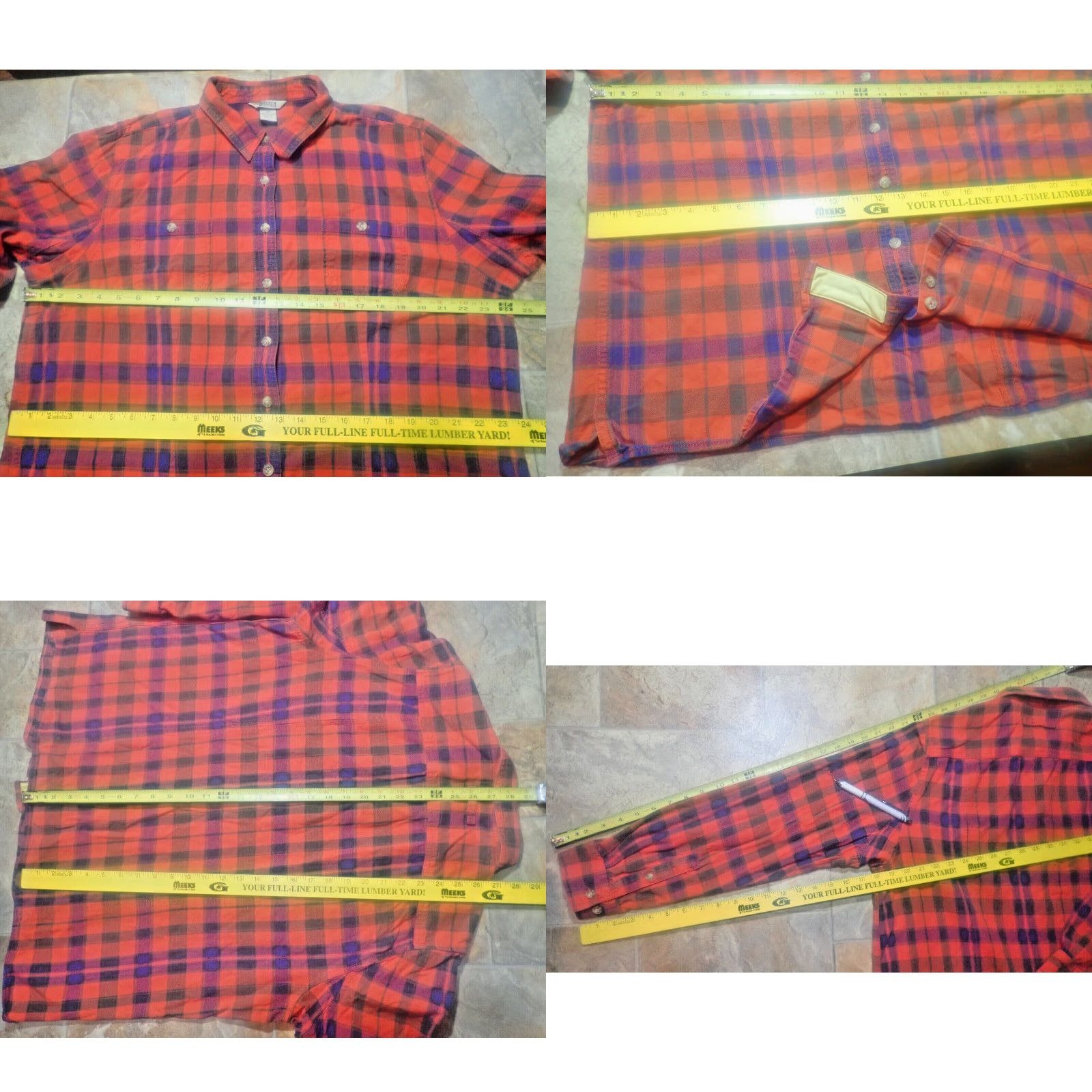 Duluth Trading Company Duluth Trading Womens XL Shirt Plaid Red Blue Flannel Lens Cleaner Free Swingin' Size XL / US 12-14 / IT 48-50 - 8 Thumbnail
