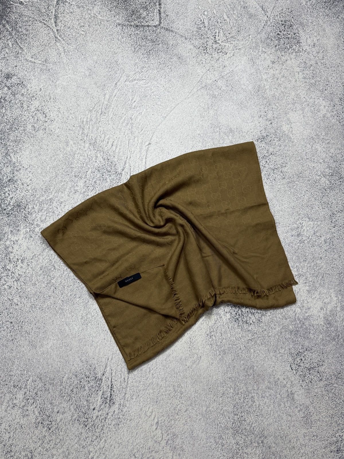 Gucci Gucci Monogram Scarf Wool+Silk Print Logo Size ONE SIZE - 1 Thumbnail