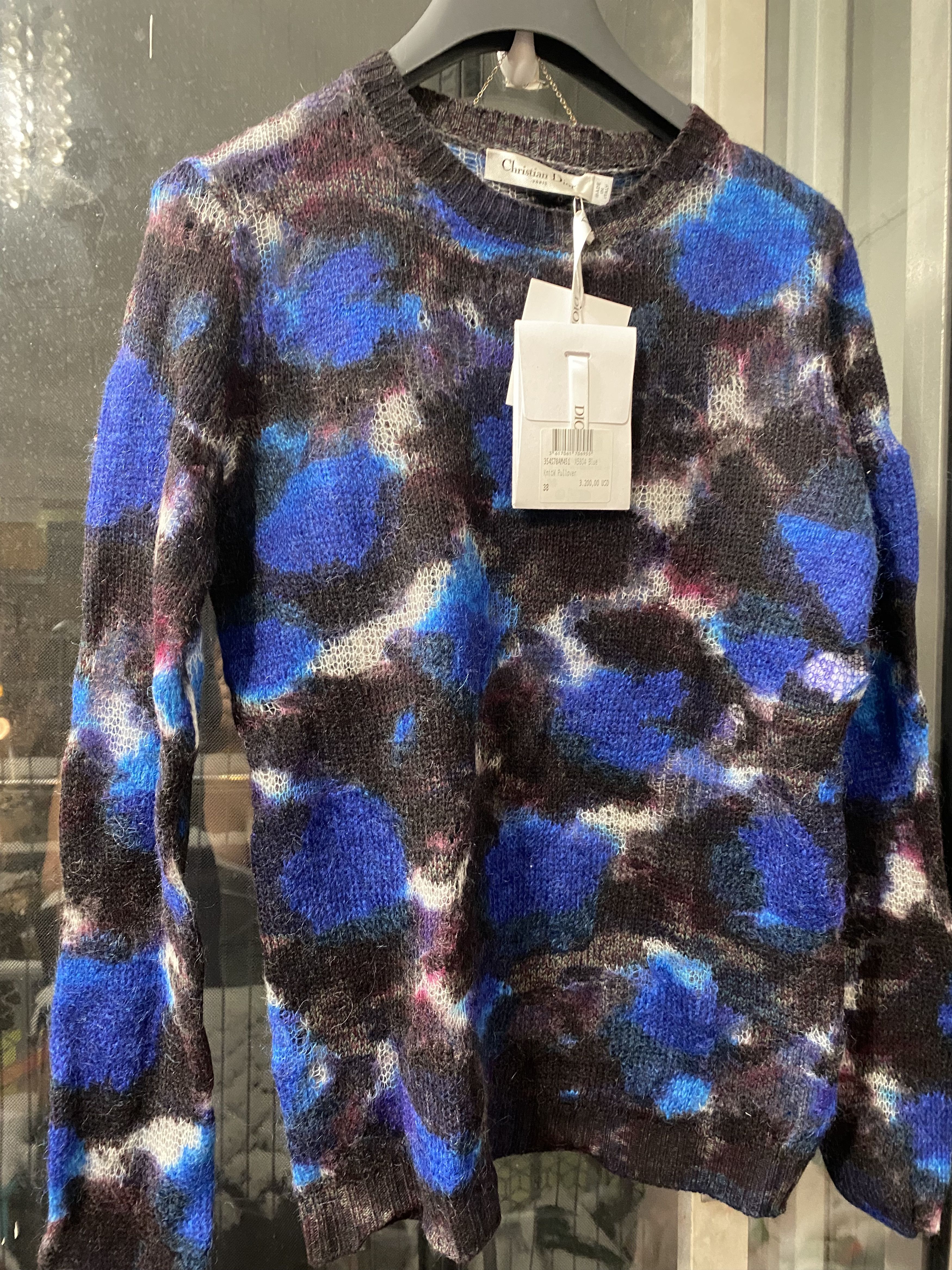 Dior Cashmere & Mohair Knit Pullover in Blue SZ 38 NWT MSRP $3200 Size M / US 6-8 / IT 42-44 - 4 Thumbnail