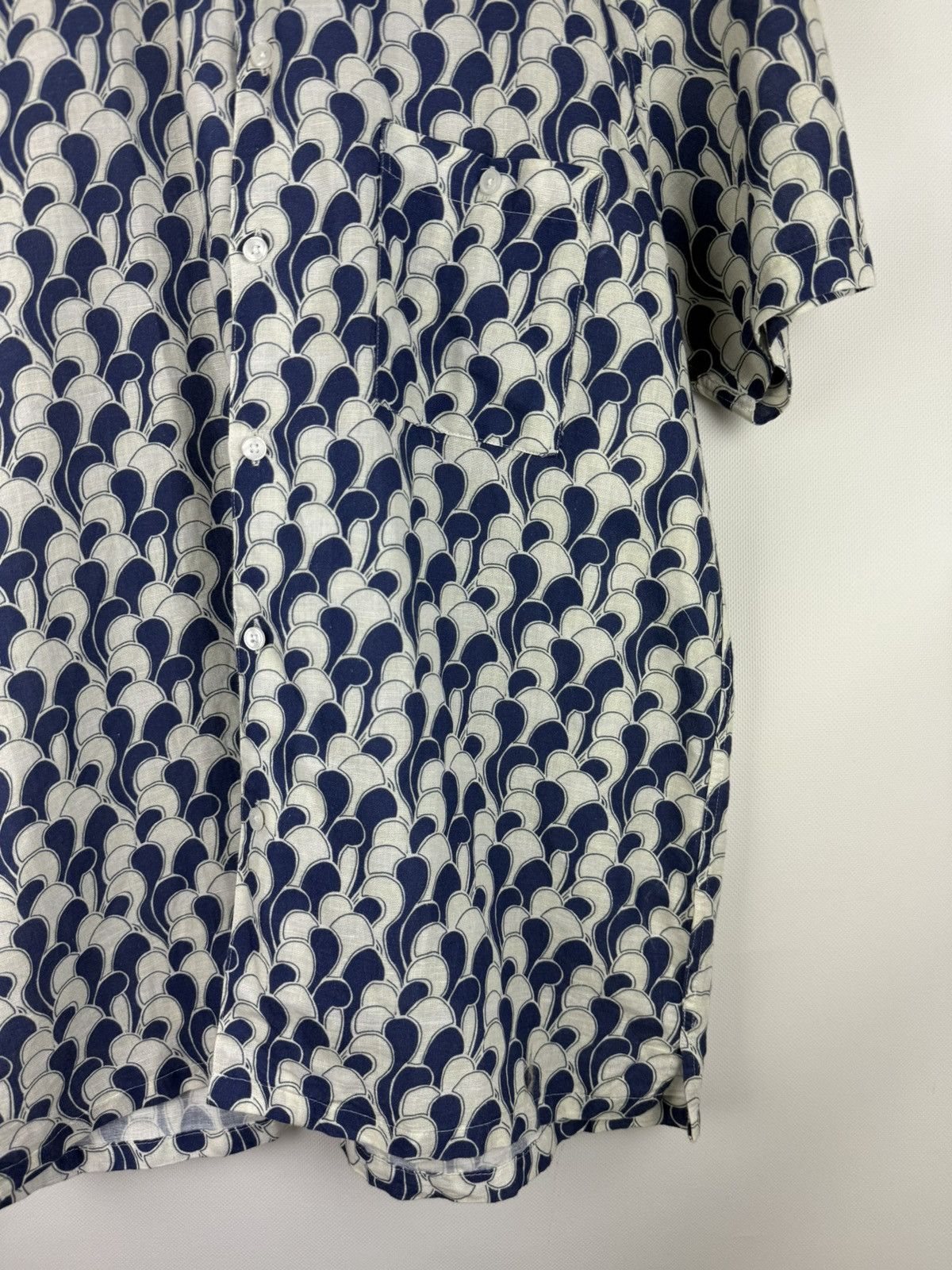 Far Afield Afield Men’s Short Sleeve Linen Patterned Button Up Shirt Size US M / EU 48-50 / 2 - 6 Thumbnail