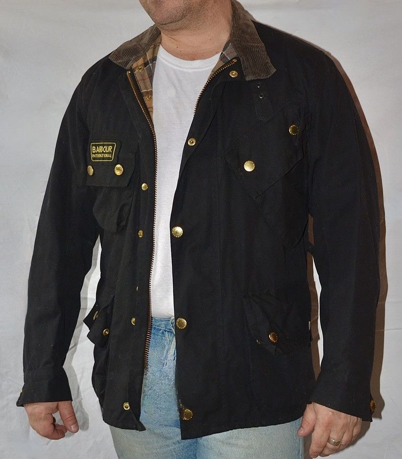 Barbour Barbour International Waxed Jacket Black Small Moto Size US S / EU 44-46 / 1 - 4 Thumbnail