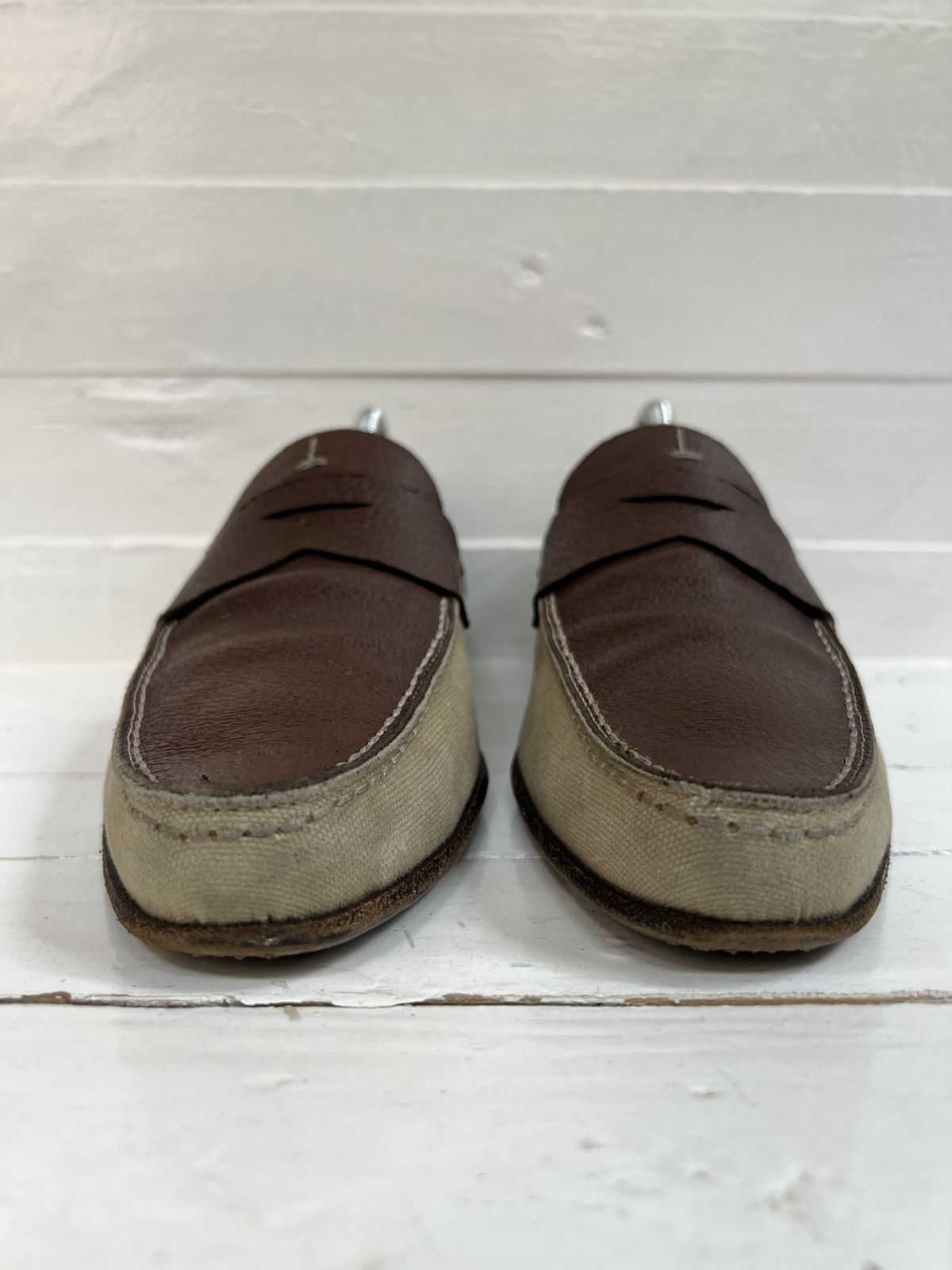 Prada Prada Men's Business Shoes Brown Leather Penny Loafers Size US 7 / EU 40 - 5 Thumbnail