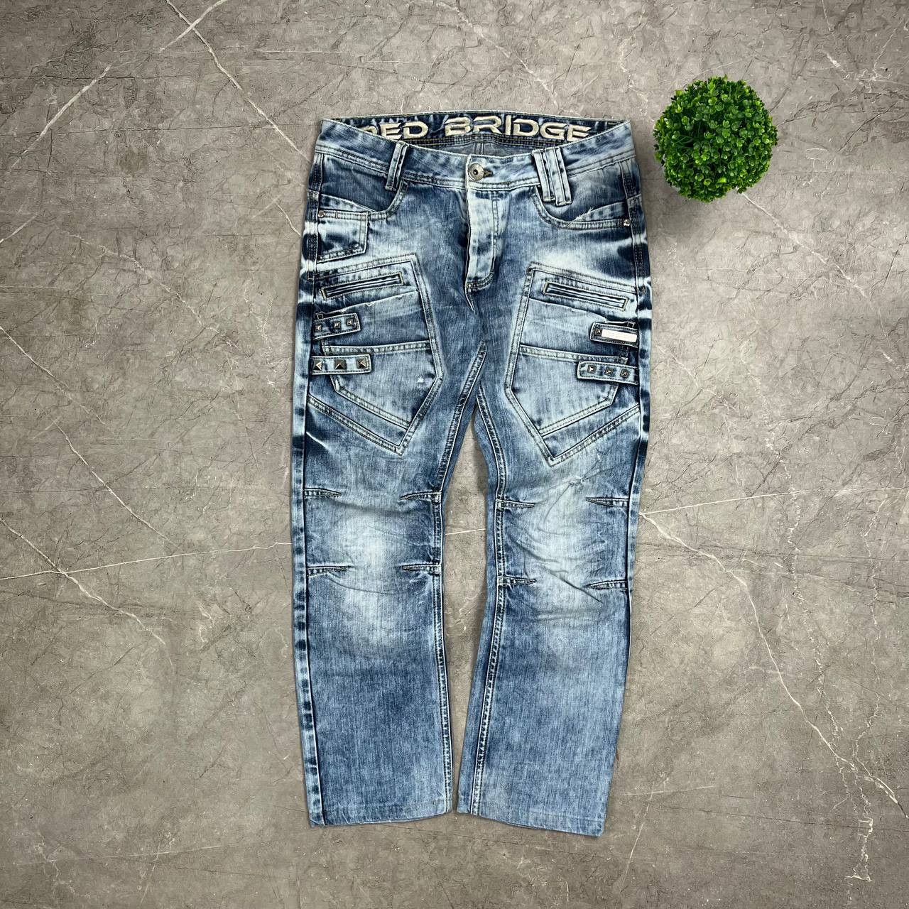 Japanese Brand Jeans Dirty Pants Faded Crash Denim Thrashed Y2K Distressed Size US 33 - 1 Thumbnail