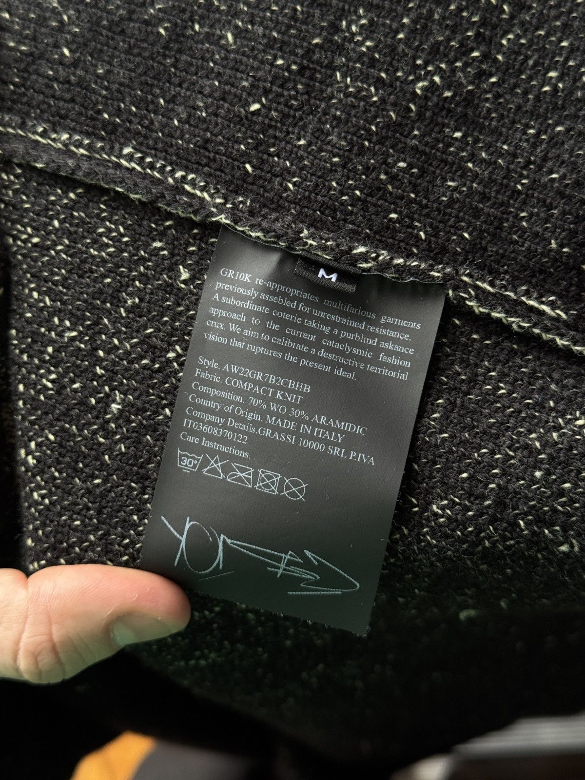 GR10K GR10K Aramidic Aimless Knit Vest Zip Up Black/yellow Size US M / EU 48-50 / 2 - 7 Thumbnail