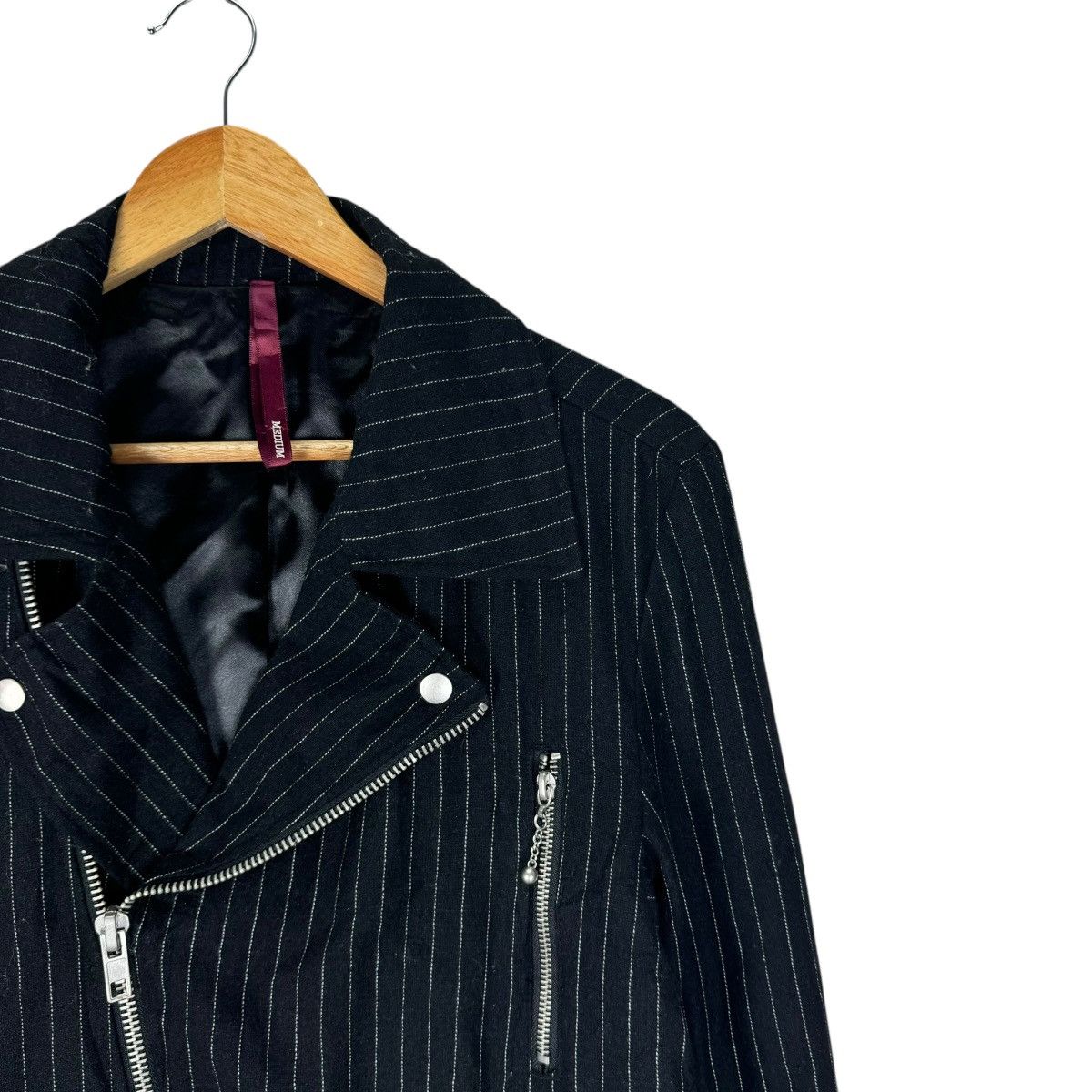 If Six Was Nine 🌟HIKARI SHOJI BIKER DOUBLE COLLAR JACKET LIKE JUNYA WATANABE Size M / US 6-8 / IT 42-44 - 4 Thumbnail