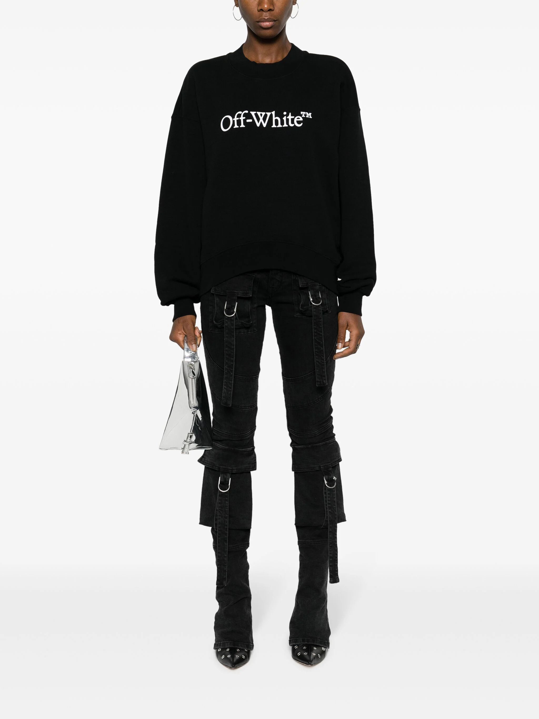 Off-White o1s22i1n0824 Cotton Sweatshirt in Black Size XS / US 0-2 / IT 36-38 - 2 Thumbnail
