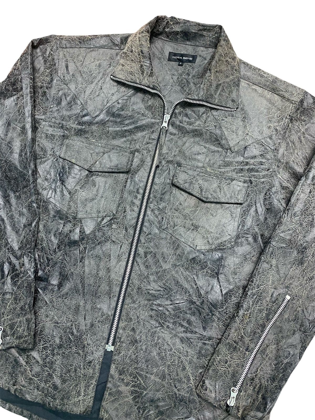 Japanese Brand Vintage NOTA BENE leather jacket zip up Size US L / EU 52-54 / 3 - 2 Thumbnail