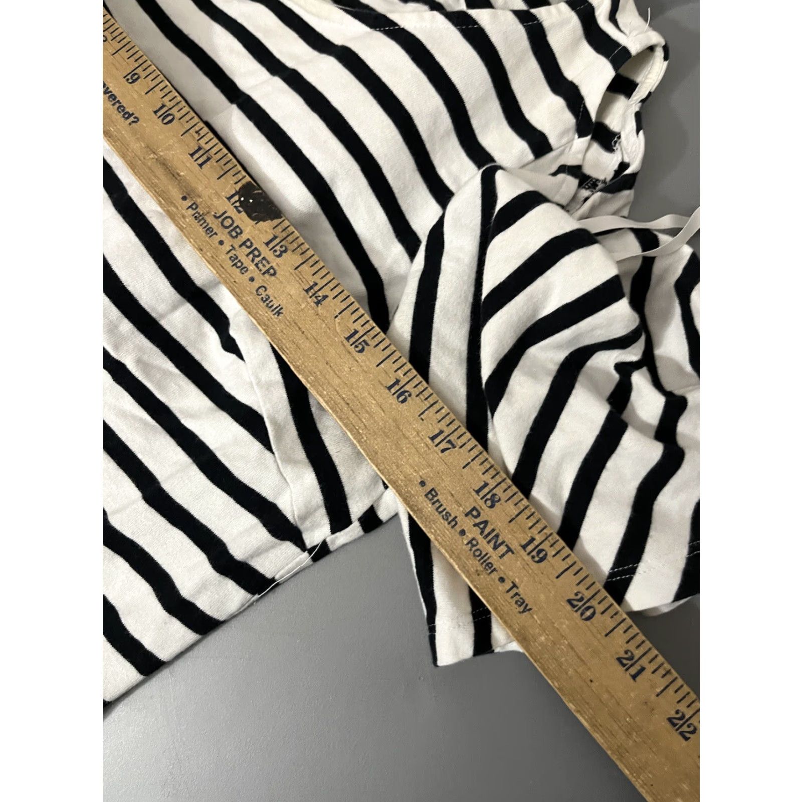 Ralph Lauren Ralph Lauren Women's Black Striped Short-Sleeve Cold Shoulder Dress M Knit 100% Cotton Casual Knee Length Round Neck Pullover Vintage No Size M / US 6-8 / IT 42-44 - 4 Thumbnail