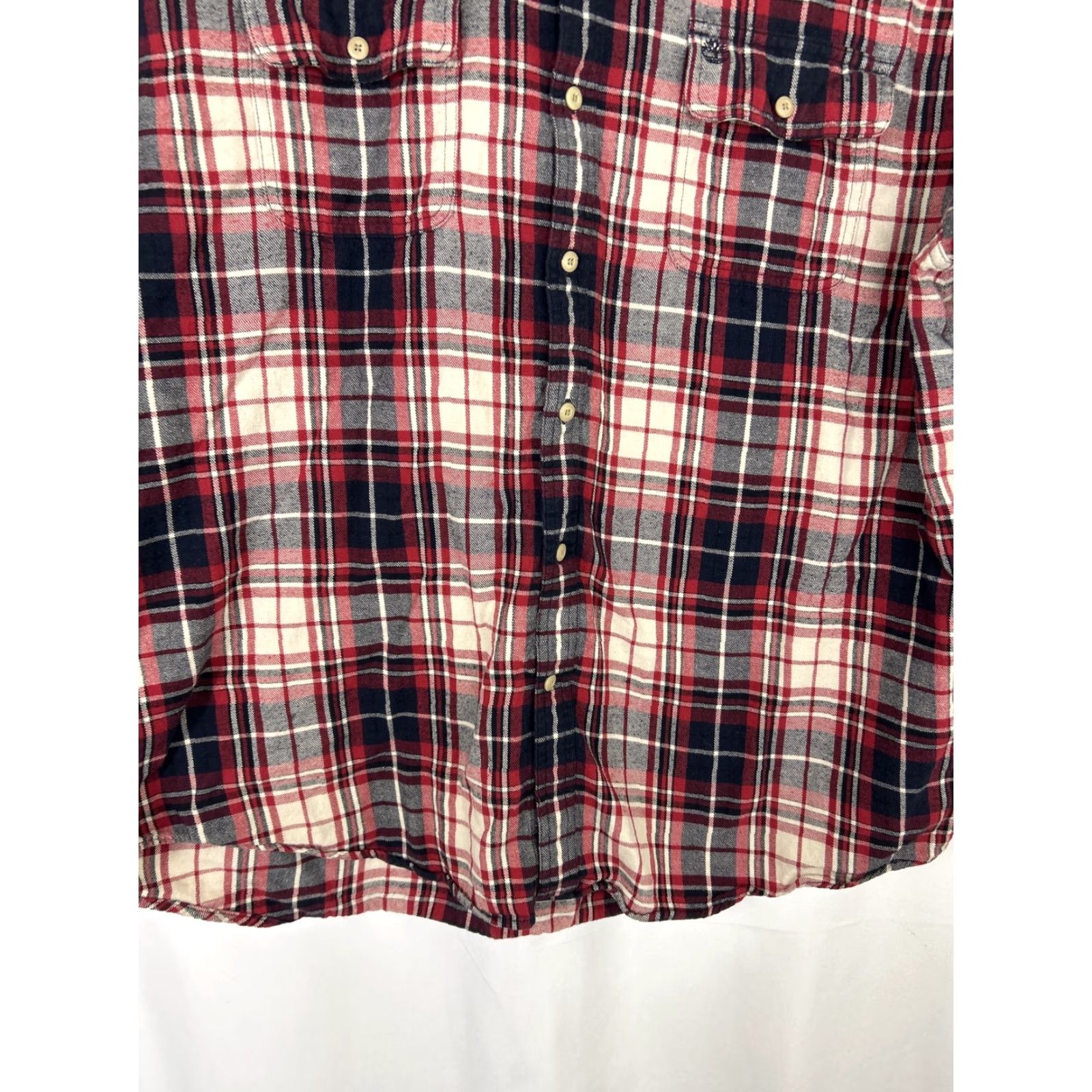 Timberland Timberland Mens XL Button-Up Flannel Shirt Plaid Red White Blue Long Sleeve Size US XL / EU 56 / 4 - 5 Thumbnail