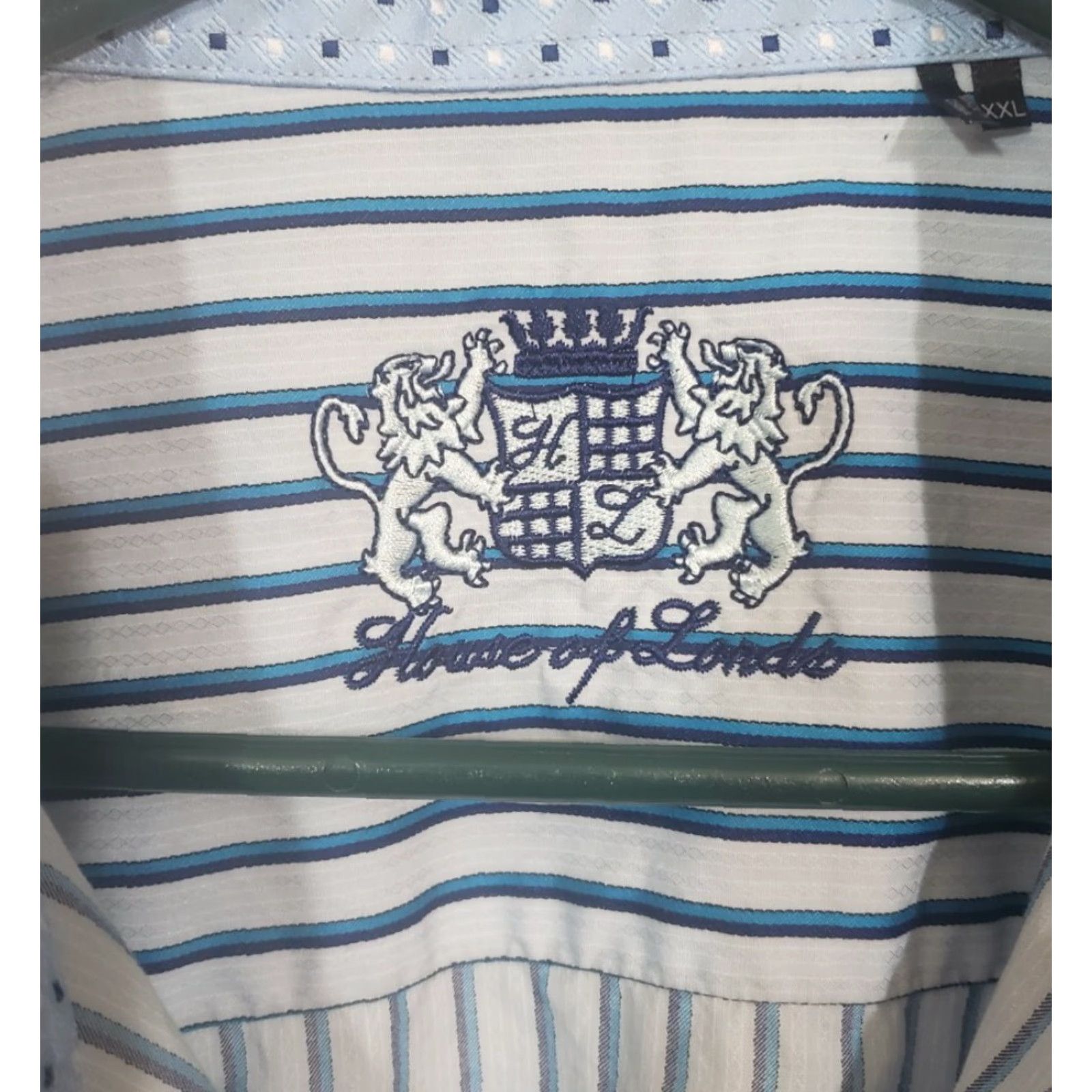 Vintage Mens House of Lords Striped Casual Shirt White Blue Premium Cotton XXL Button-Up Shirt Mens Size US XXL / EU 58 / 5 - 4 Thumbnail