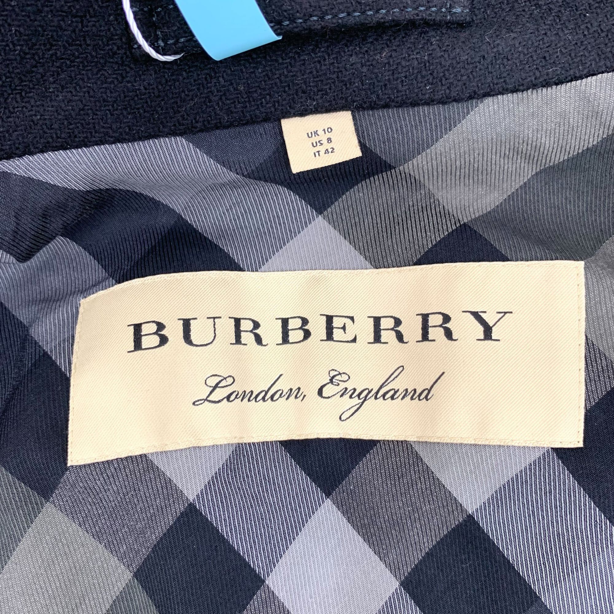 Burberry Burberry Black Wool Double-Breasted Long-Sleeved Coat Size 4 Size M / US 6-8 / IT 42-44 - 2 Thumbnail