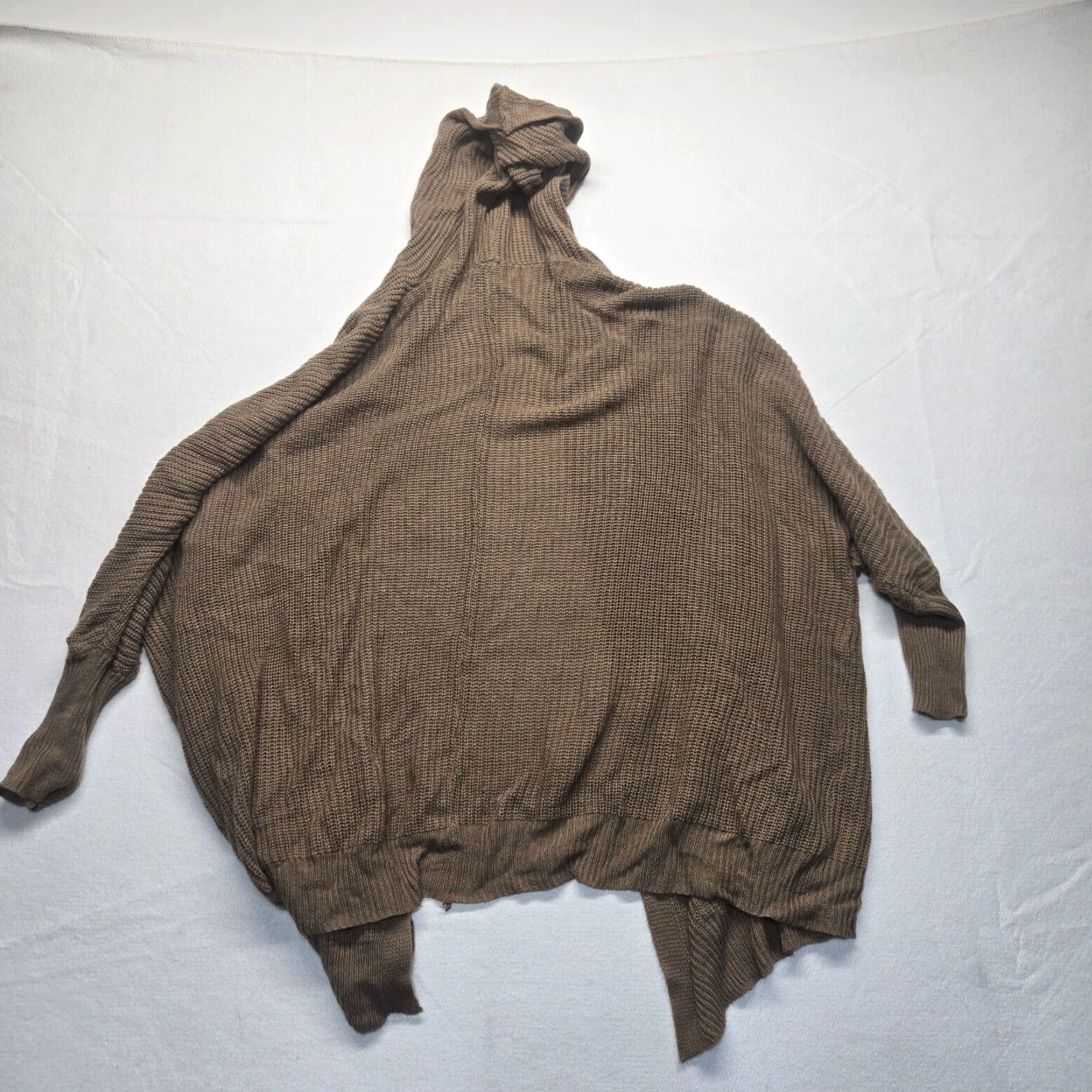 Changes Love Change Cardigan Sweater Adult 3X Brown Open Front Solid Womens 90s? Size XXL / US 16-18 / IT 52-54 - 6 Thumbnail