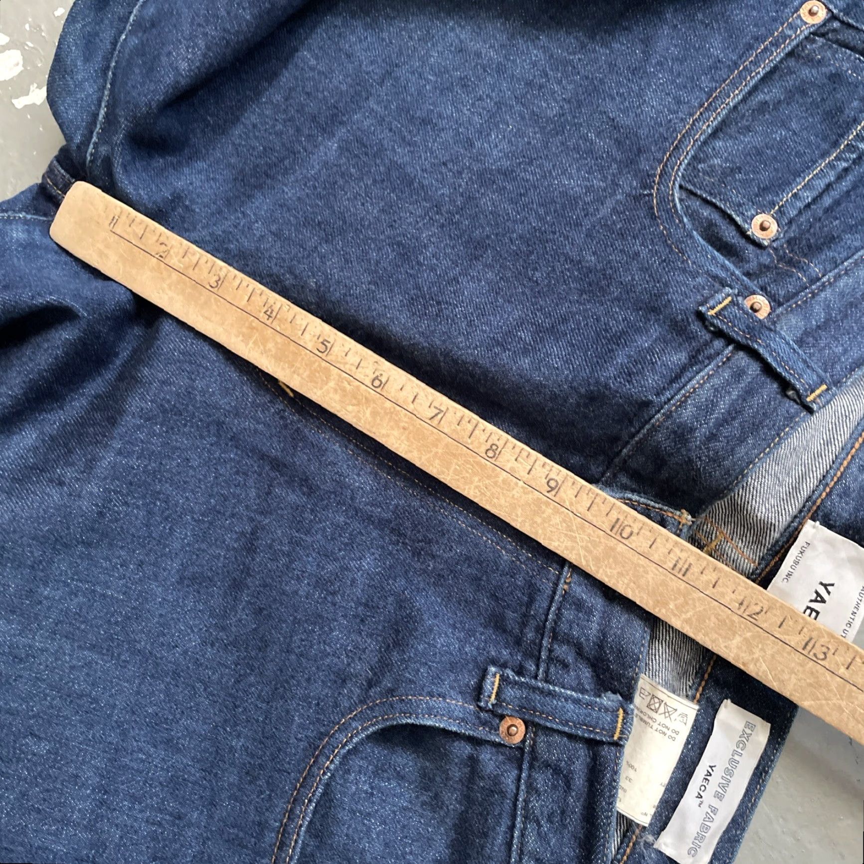 Denime VINTAGE Yaeca Jeans Indigo Denim Selvedge Fukubu Made In Japan 33 Jeans Mens Blue 90s Heritage Workwear Japanese (if 90s) Size US 33 - 6 Thumbnail