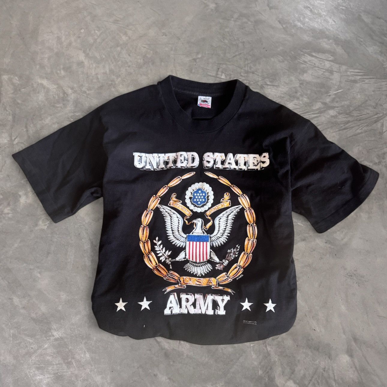 Fruit Of The Loom Vintage 80s Bling Bling Cash Money Style US Army T-shirt Size US L / EU 52-54 / 3 - 1 Thumbnail