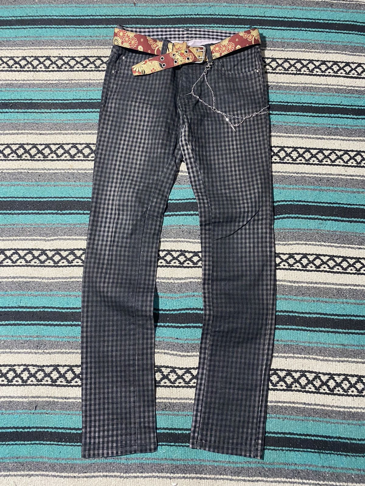 Tornado Mart 2000s Tornado Mart - Checkered jeans Pants Size US 32 / EU 48 - 1 Thumbnail