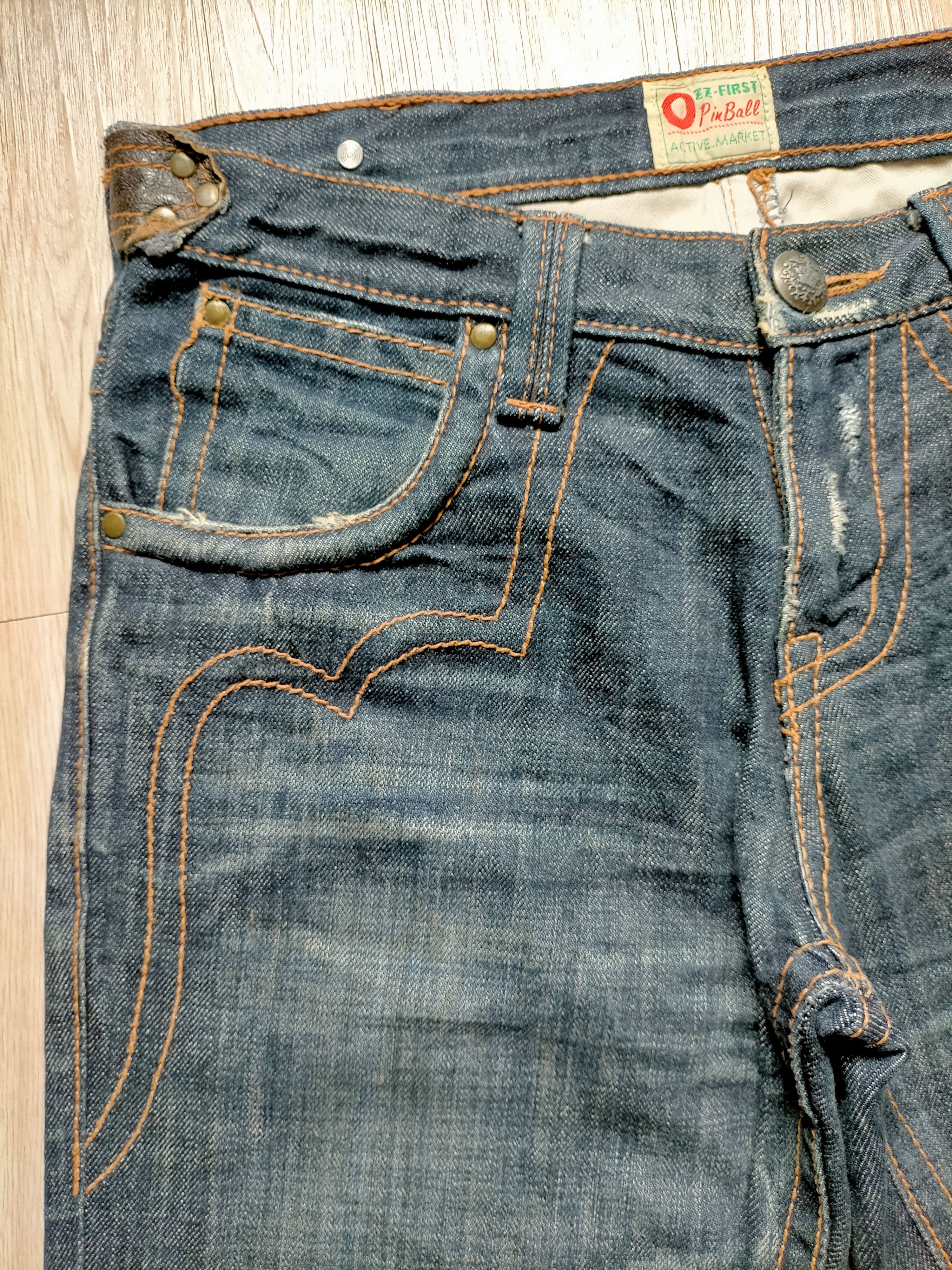 If Six Was Nine Ozz-First Pinball Japanese Flare Leather Cotton Boot cut Size US 30 / EU 46 - 7 Thumbnail