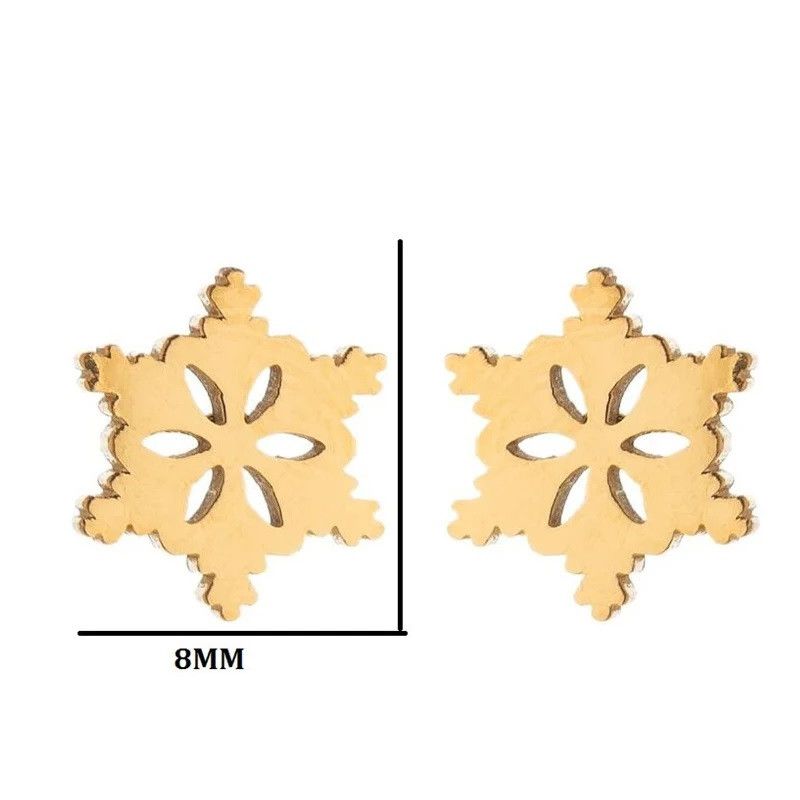 Jewelry Snowflake Mini Stud Earrings Charm Earring Gift Size ONE SIZE - 2 Thumbnail