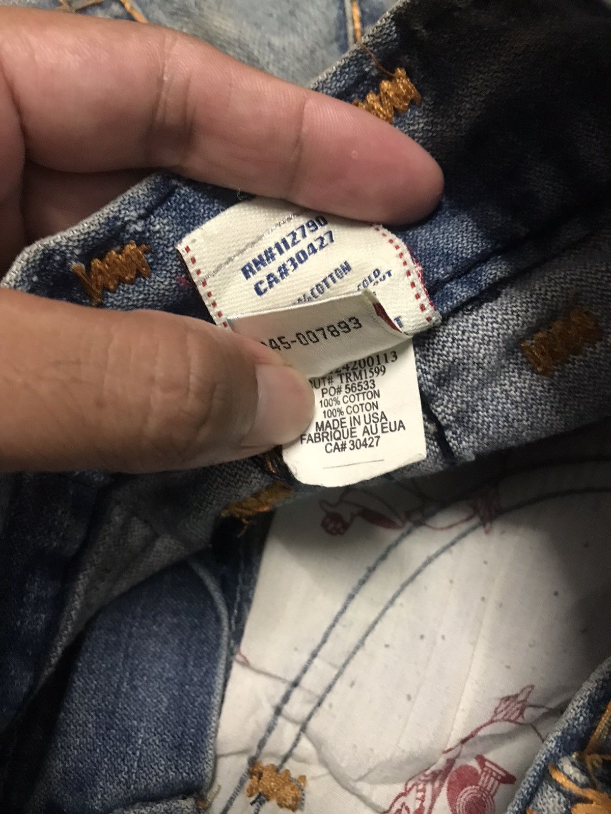 True Religion Vintage True Religion Billy Super T Distressed Denim Jeans Size US 30 / EU 46 - 8 Thumbnail