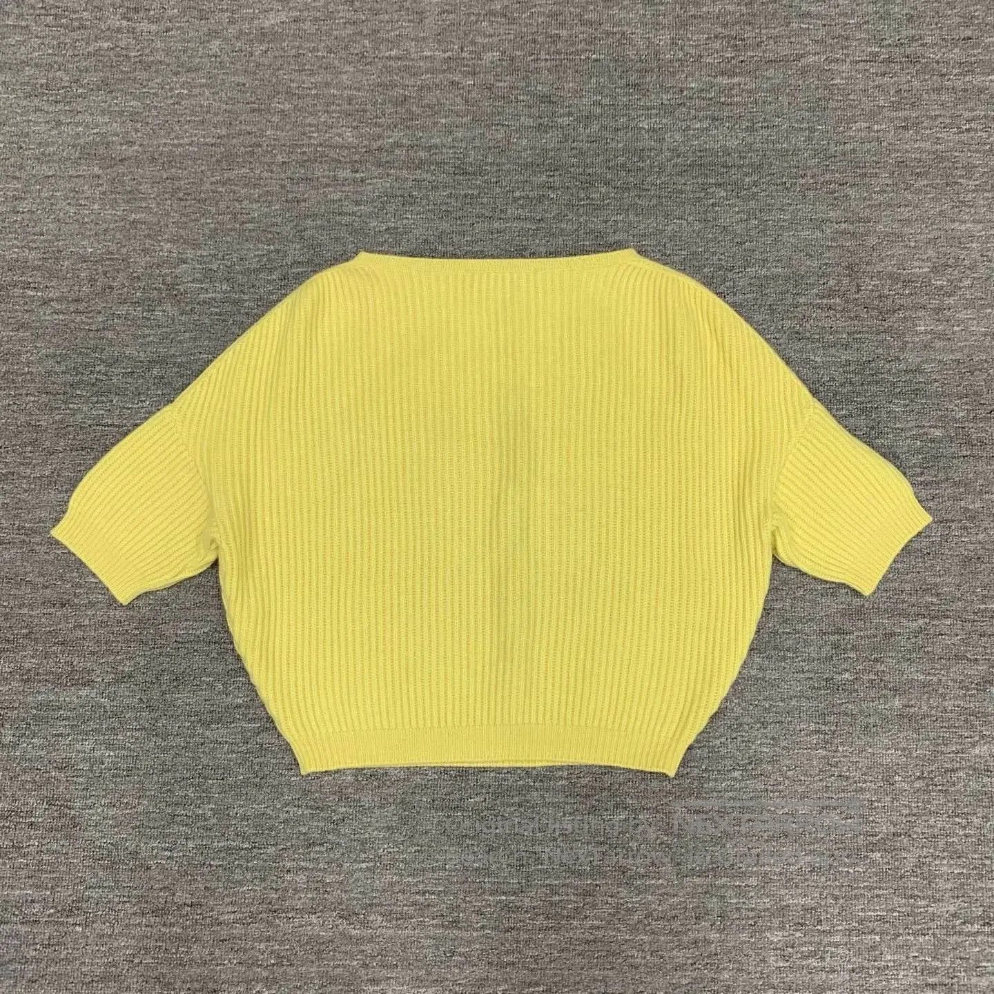 Dior dior yellow logo short sleeve knit sweater. Size XS / US 0-2 / IT 36-38 - 2 Thumbnail