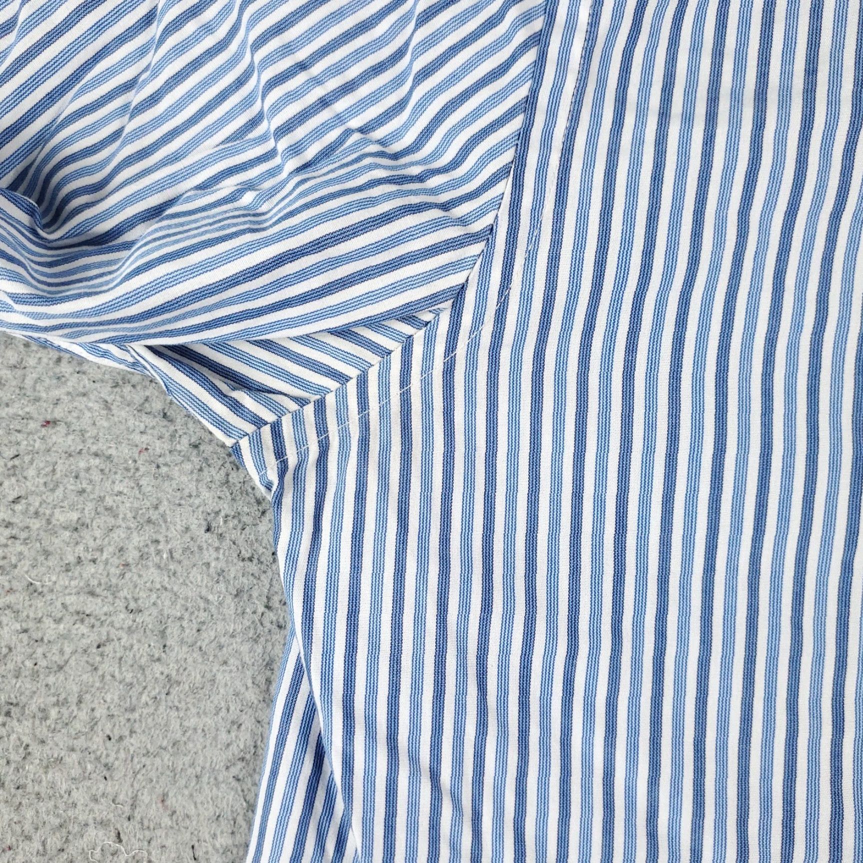 Tommy Hilfiger TOMMY HILFIGER Dress Shirt Mens Size 16 Blue Striped Long Sleeve Button Up Modern Preppy Size 42R - 3 Thumbnail