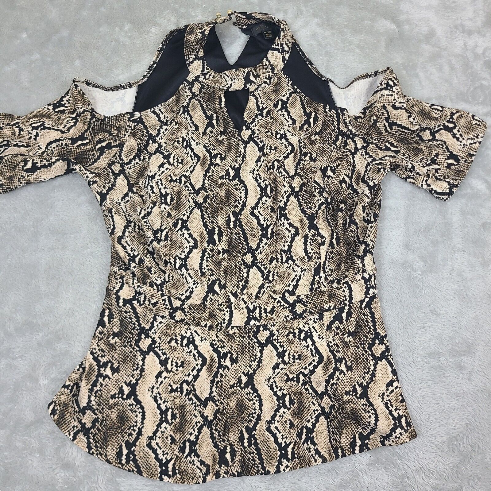 Vintage Thalia & Sodi Size XL top Snake Skin print sleeves Women's T Size XL / US 12-14 / IT 48-50 - 1 Thumbnail