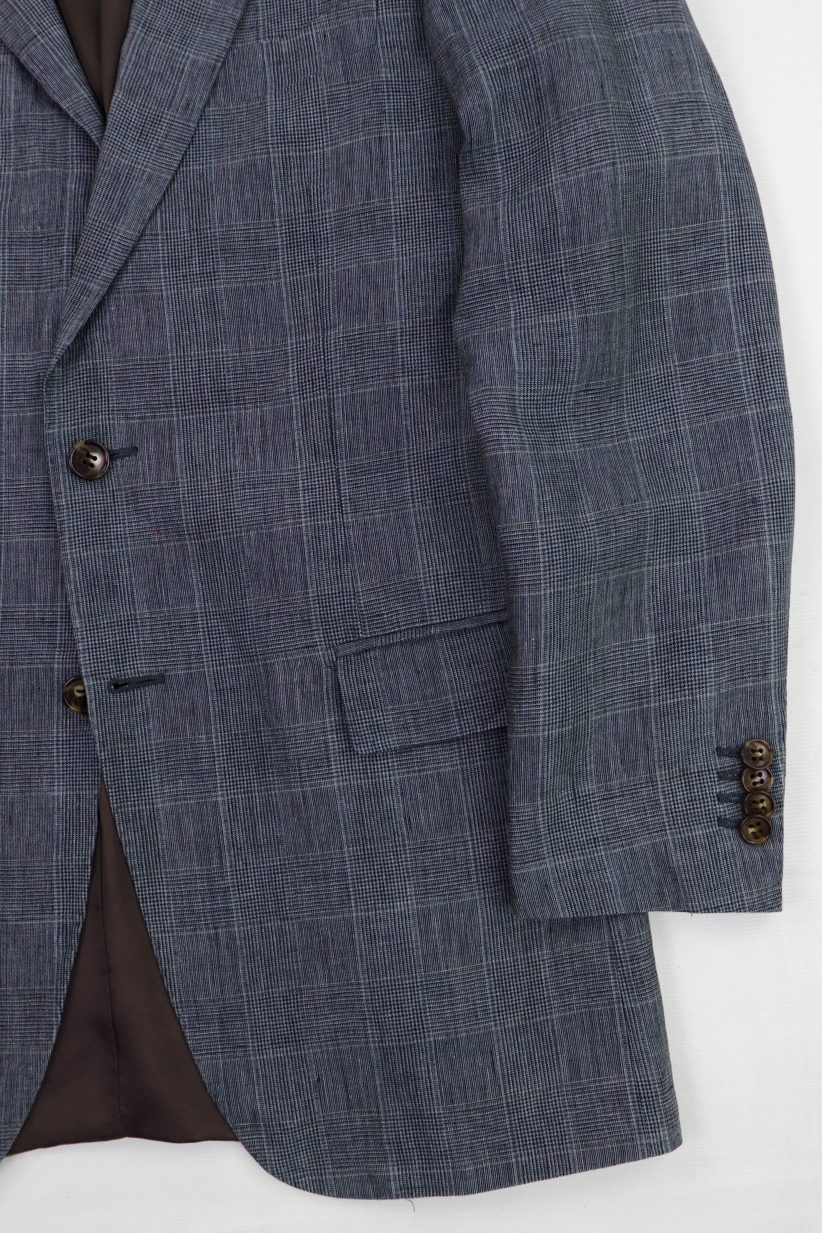 Suitsupply Suitsupply Ormezzano Plaid Grey Pure Linen Blazer Jacket Size 38L - 5 Thumbnail