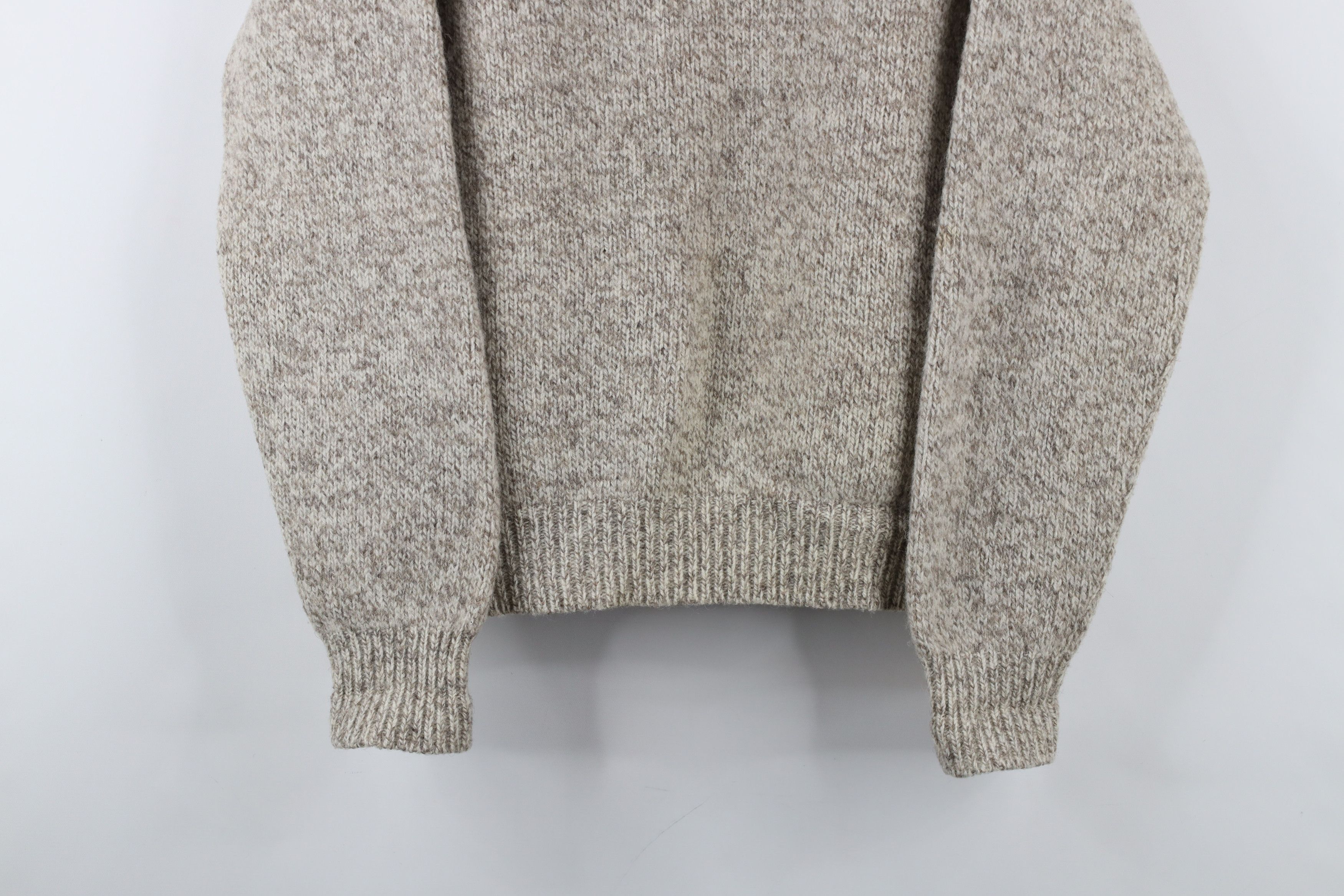 Lands' End × Vintage Vintage 90s Lands End Wool Blend Sweater Oatmeal Brown USA Size M / US 6-8 / IT 42-44 - 3 Thumbnail