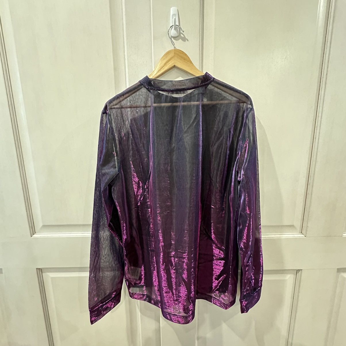 Acne Studios Acne Studios Iridescent Mesh Long Sleeve Top Size US XL / EU 56 / 4 - 5 Thumbnail