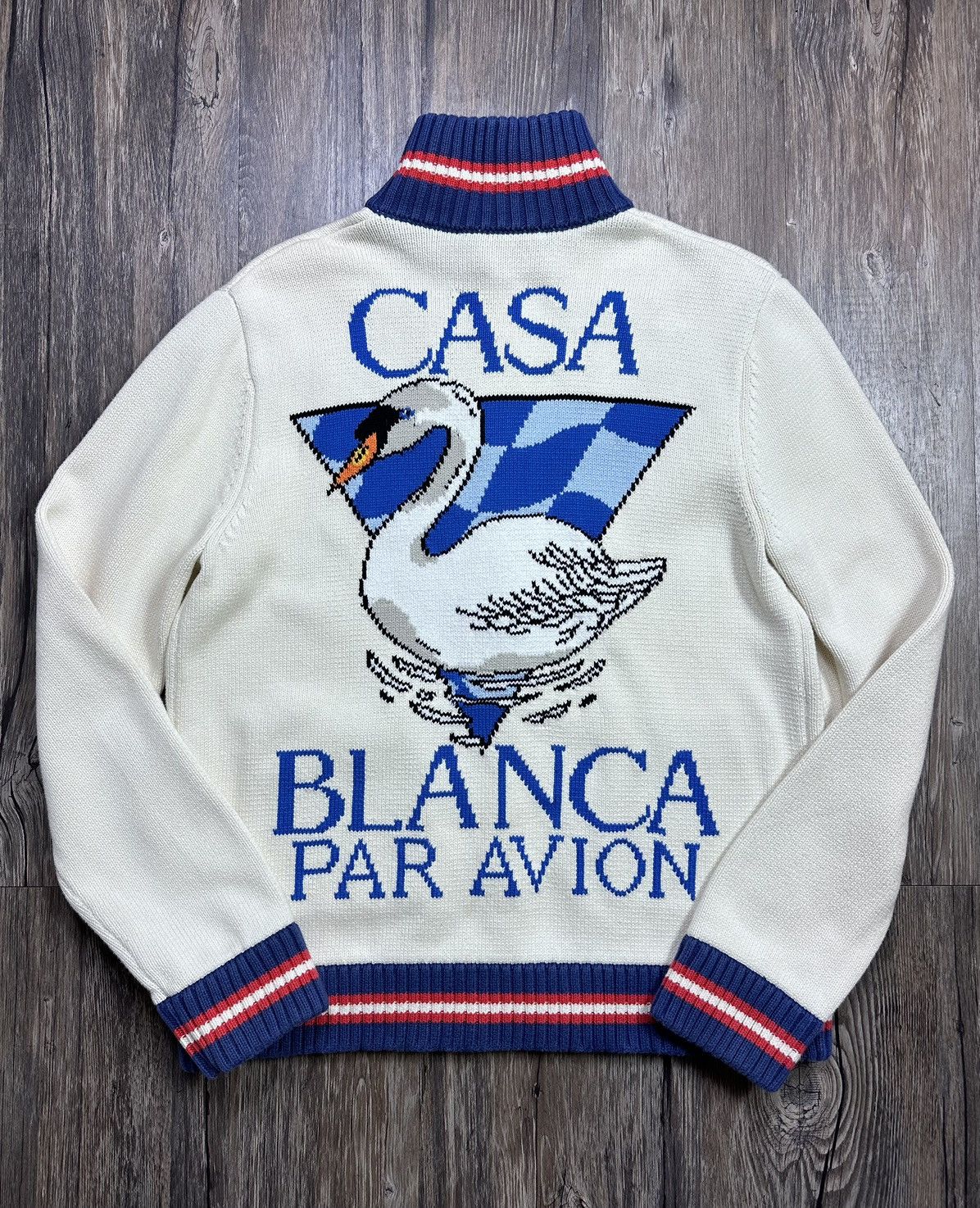 Casablanca Casablanca Swan Knit Zip Up Jacket | Grailed