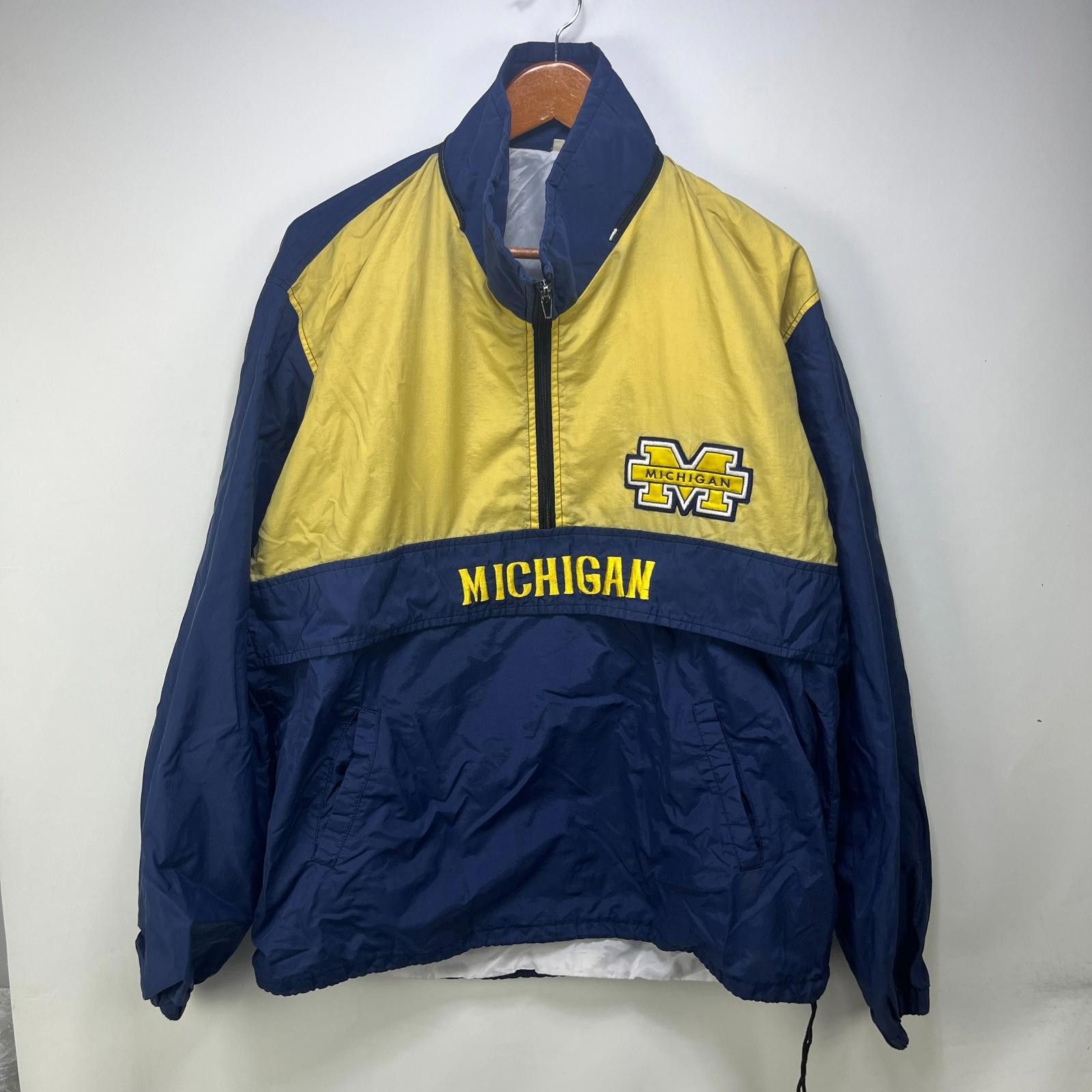 Other Vintage 90s Michigan Wolverines Windbreaker Jacket L XL Size ONE SIZE - 1 Thumbnail