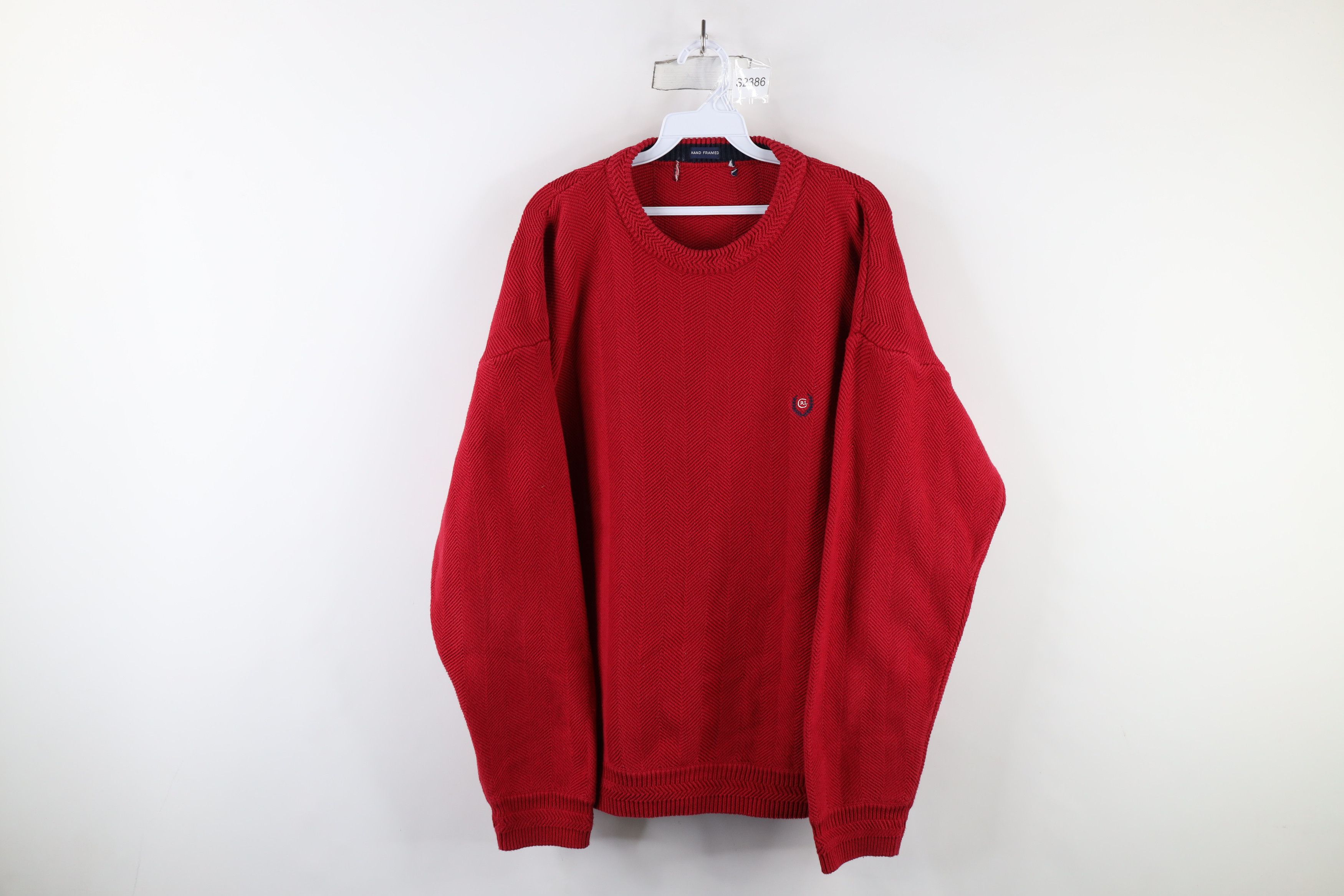 Ralph Lauren × Vintage Vintage 90s Chaps Ralph Lauren Herringbone Knit Sweater Size US XL / EU 56 / 4 - 1 Thumbnail