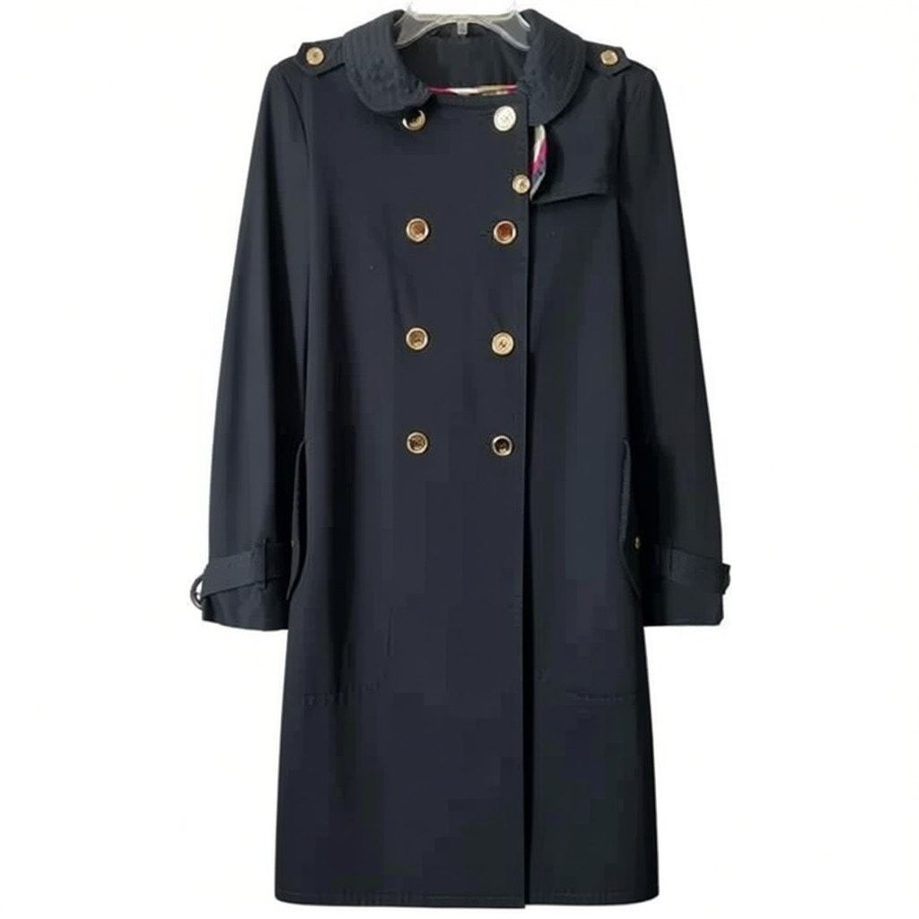 Coach Coach 1941 Navy Blue Collared Knee Length Trench Coat,XS/US2 Size XS / US 0-2 / IT 36-38 - 4 Thumbnail