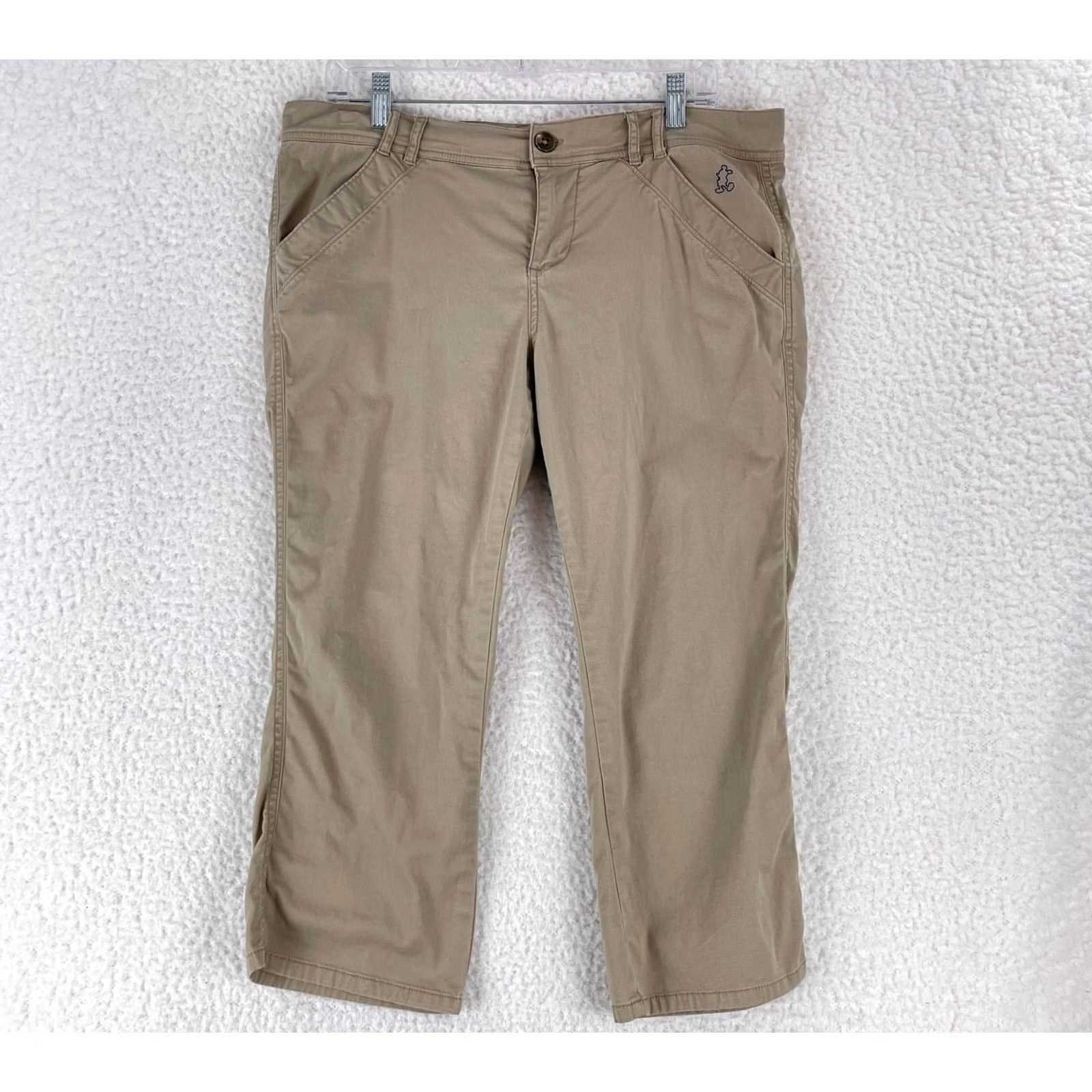 Disney Disney Chino Pants Womens Size 8 Brown Khaki Cropped Mid-Rise Straight Pants Size 30" / US 8 / IT 44 - 2 Thumbnail