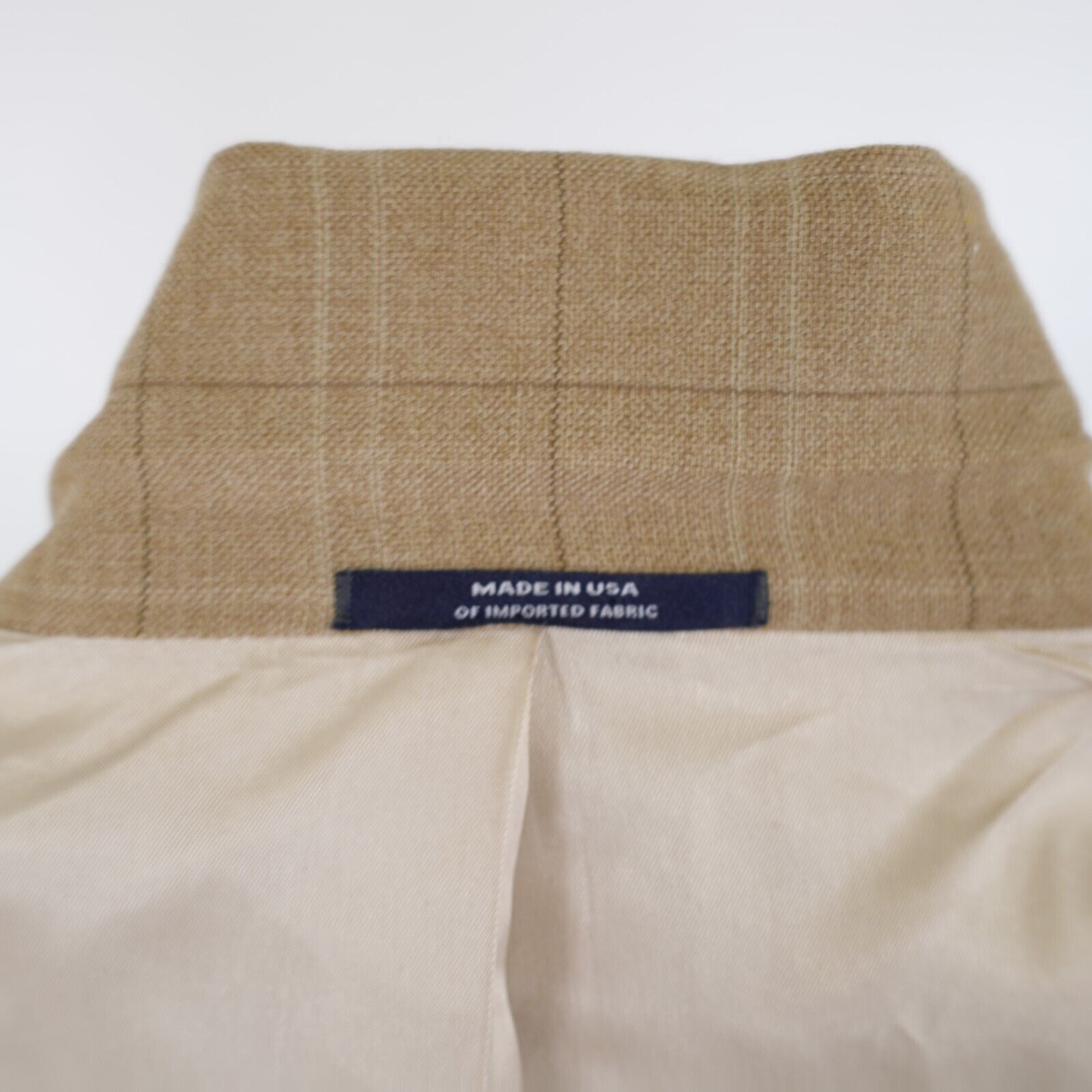 Hart Schaffner Marx Hart Schaffner Marx Tan Basketweave Windowpane Sport Coat / Size 44L - 12 Thumbnail
