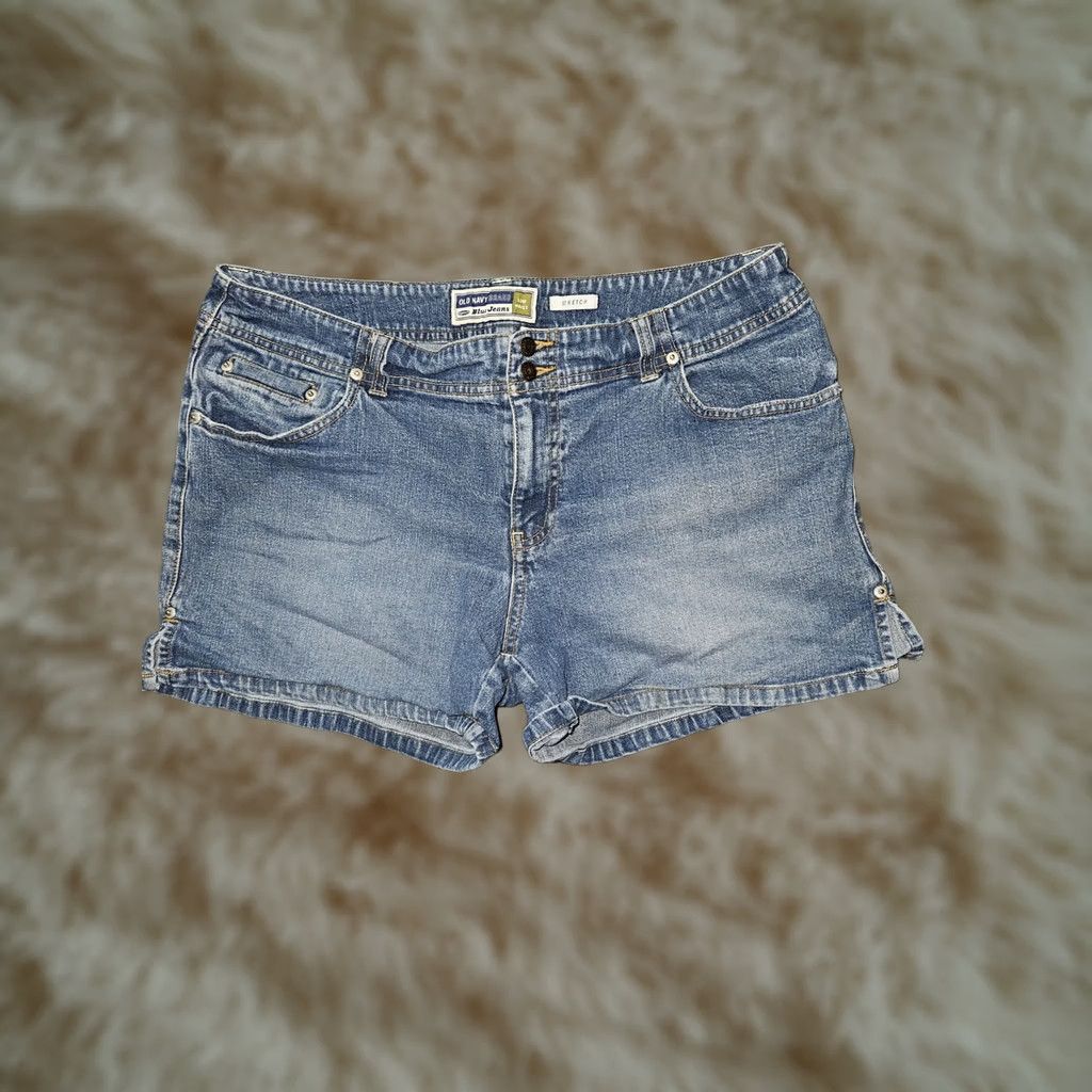 Old Navy VINTAGE Old Navy Shorts Womens 14 Blue Denim Stretch Low Waist 5 Pocket 00s Size 36" / US 14 / IT 50 - 1 Thumbnail