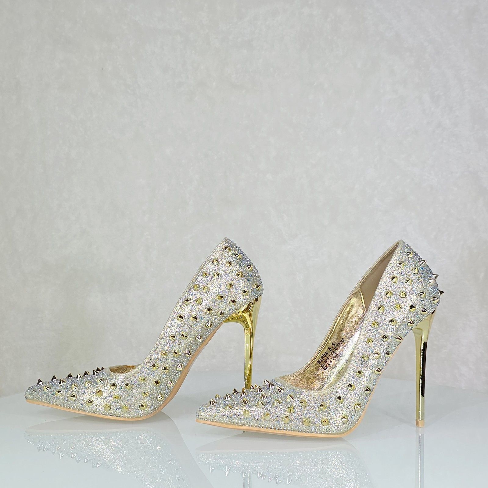 Other Wicked Sexy Spike Stud Iridescent Rhinestone High Heel Pump Size US 6 / IT 36 - 1 Thumbnail