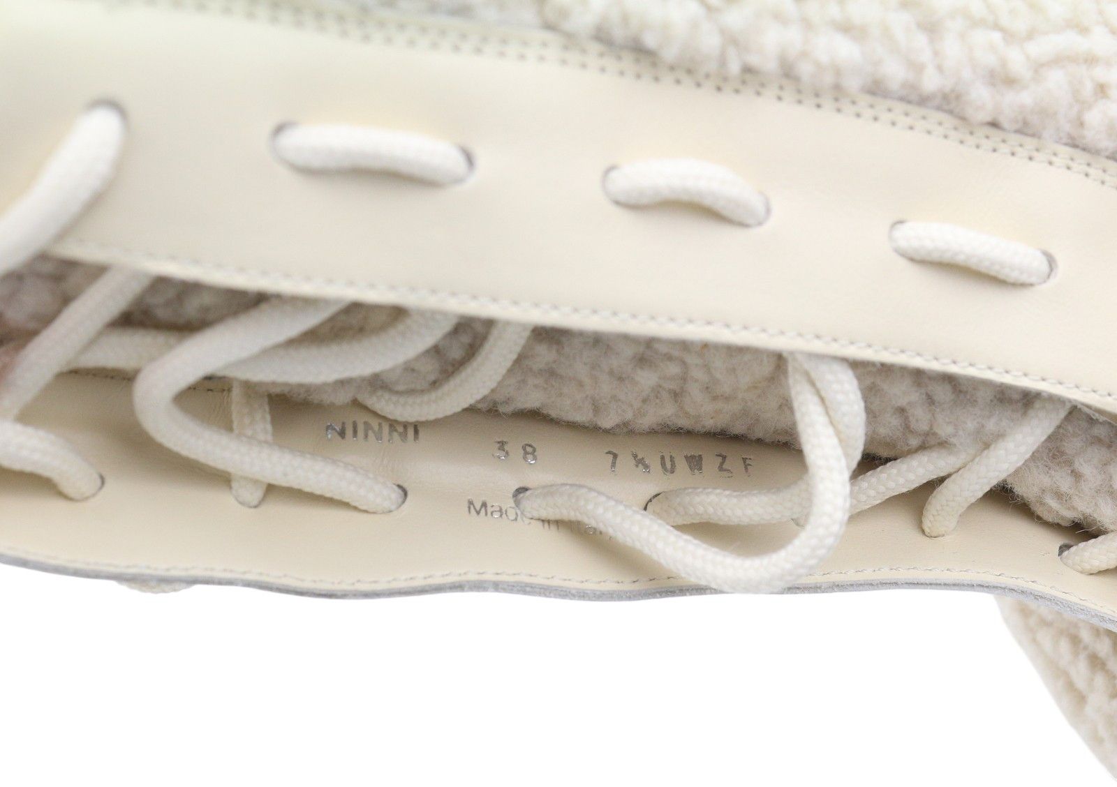 Bally NINNI EU38 Ivory Shearling Laced Mid Top Boots 88405 Size US 7 / IT 37 - 12 Thumbnail