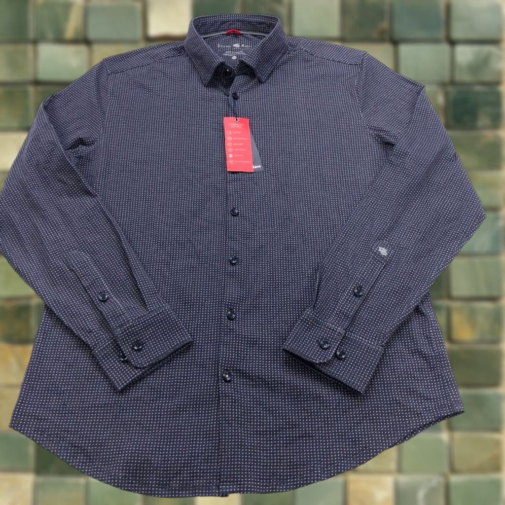 Vintage Stone Rose Shirt Men M Medium Navy Polka Dot Long Sleeve Button-Up Casual Collared Size US M / EU 48-50 / 2 - 1 Thumbnail