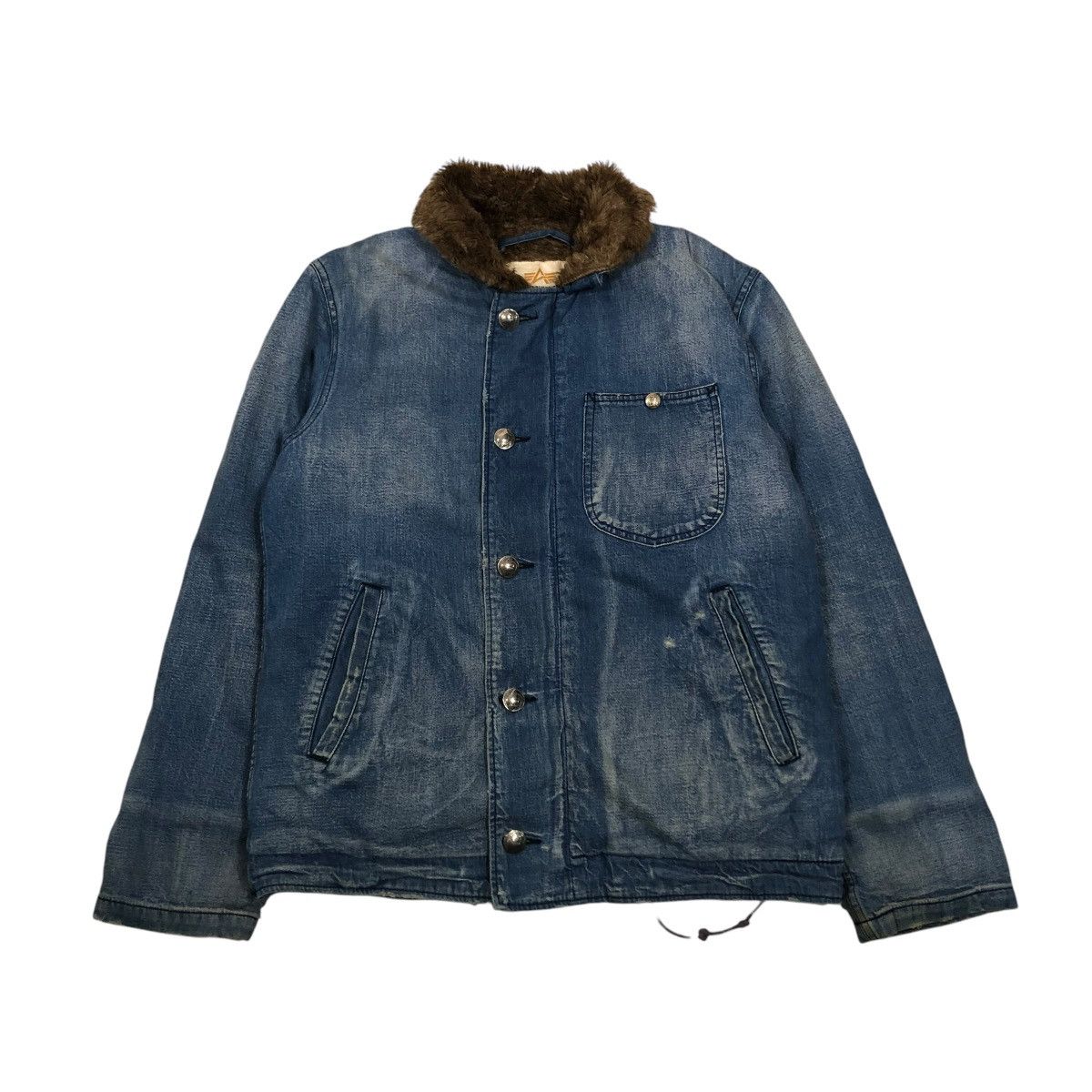 Alpha Industries VINTAGE DENIM BIKER JACKET ALPHA INDUSTRIES LEE STORM RIDER Size US M / EU 48-50 / 2 - 1 Thumbnail