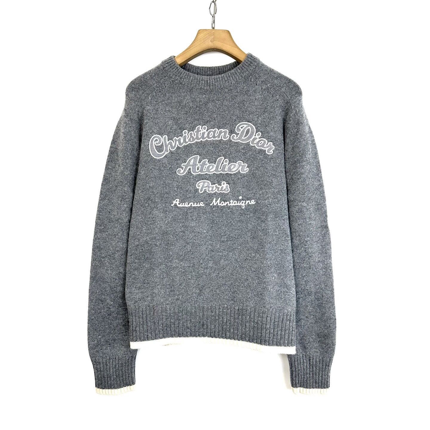 Dior Dior Gray Logo Wool Knit Sweater Size US XXL / EU 58 / 5 - 1 Thumbnail