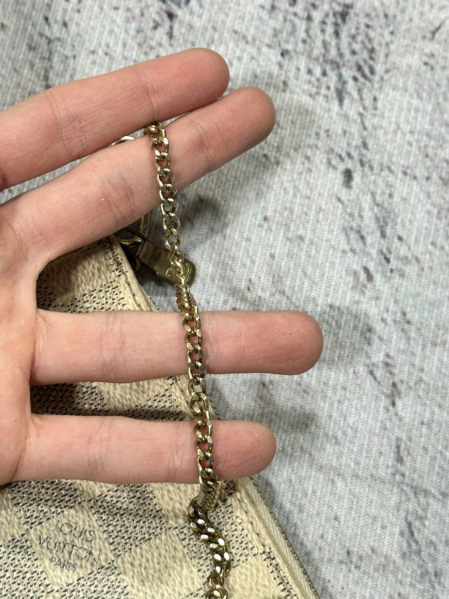 Louis Vuitton Louis Vuitton Chain Mini Bag Pochette Damier Azur Vintage Size ONE SIZE - 10 Thumbnail