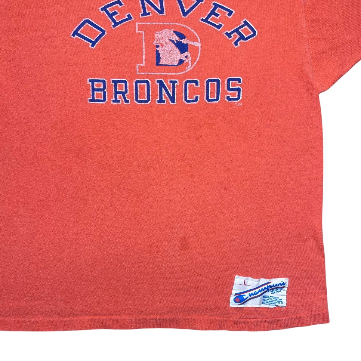 Champion × NFL × Vintage Vintage 1980s NFL Denver Broncos Champion Quarter Sleeve Tee Size US L / EU 52-54 / 3 - 7 Thumbnail