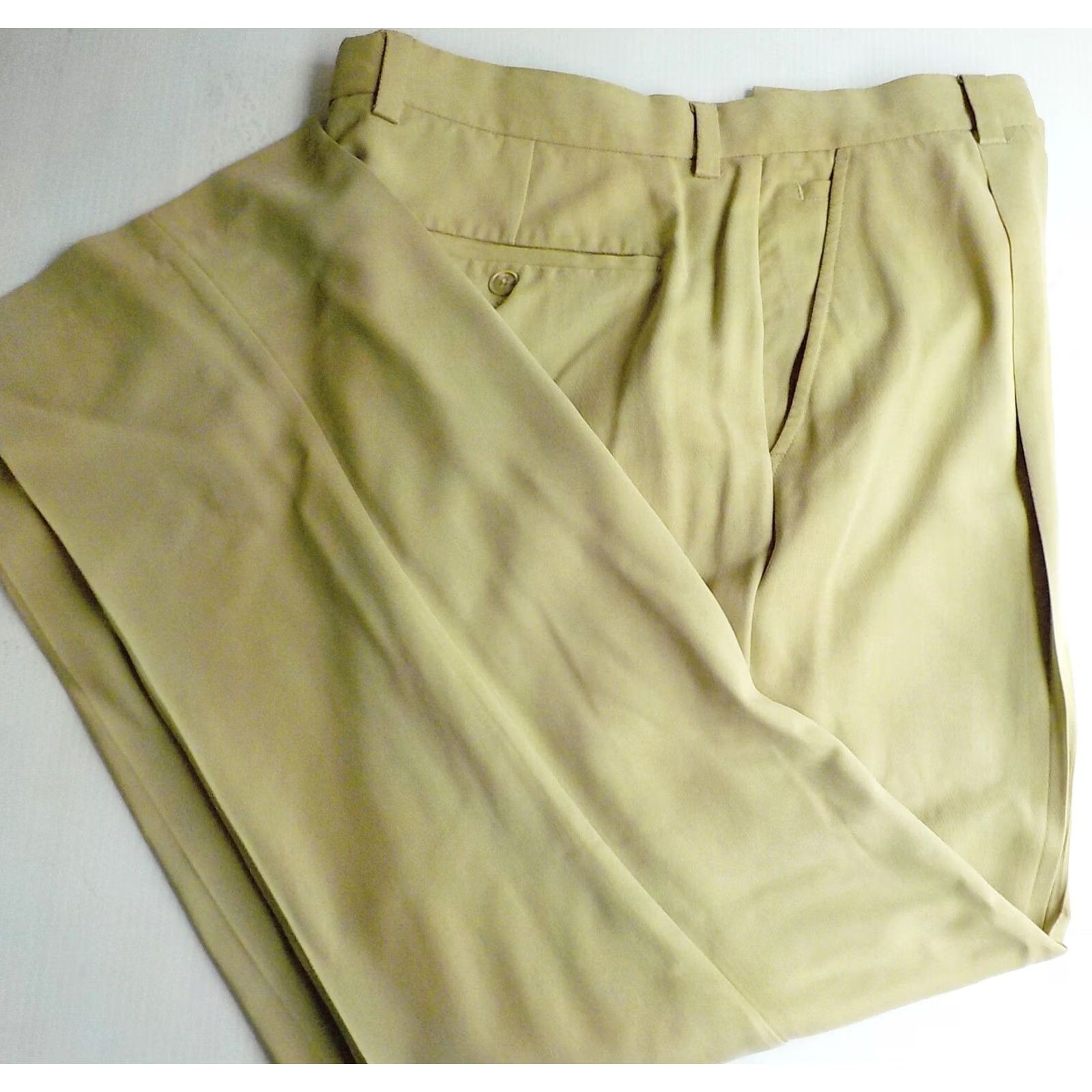 Tommy Bahama TOMMY BAHAMA Dress Pants 100% Silk Pleated Front Beige SZ 36x30 Men Size US 36 / EU 52 - 2 Thumbnail