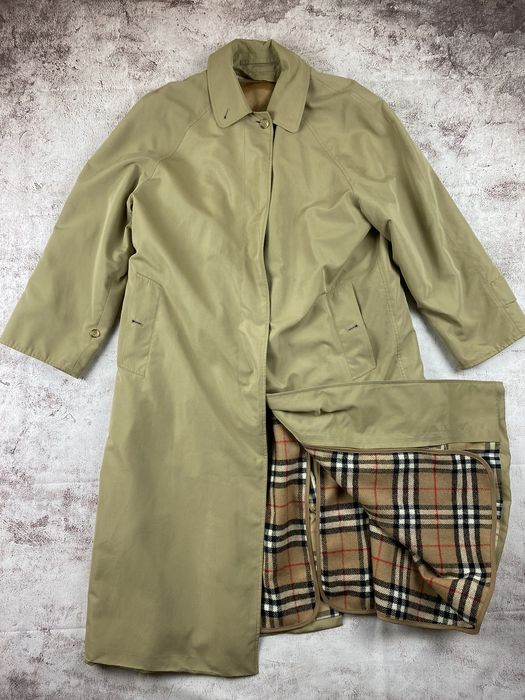 Vintage Burberry Nova Check Trench Coat Beige