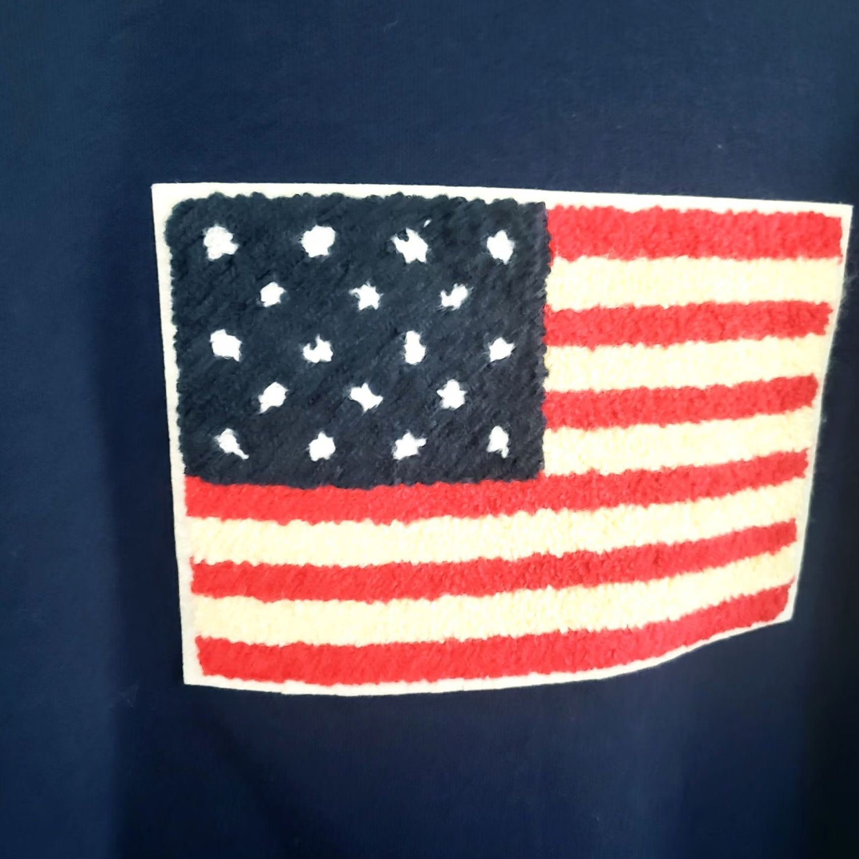 Vintage American Flag Crewneck Sweatshirt Men XL Navy Blue Embroidered Flag Logo Size US XL / EU 56 / 4 - 4 Thumbnail