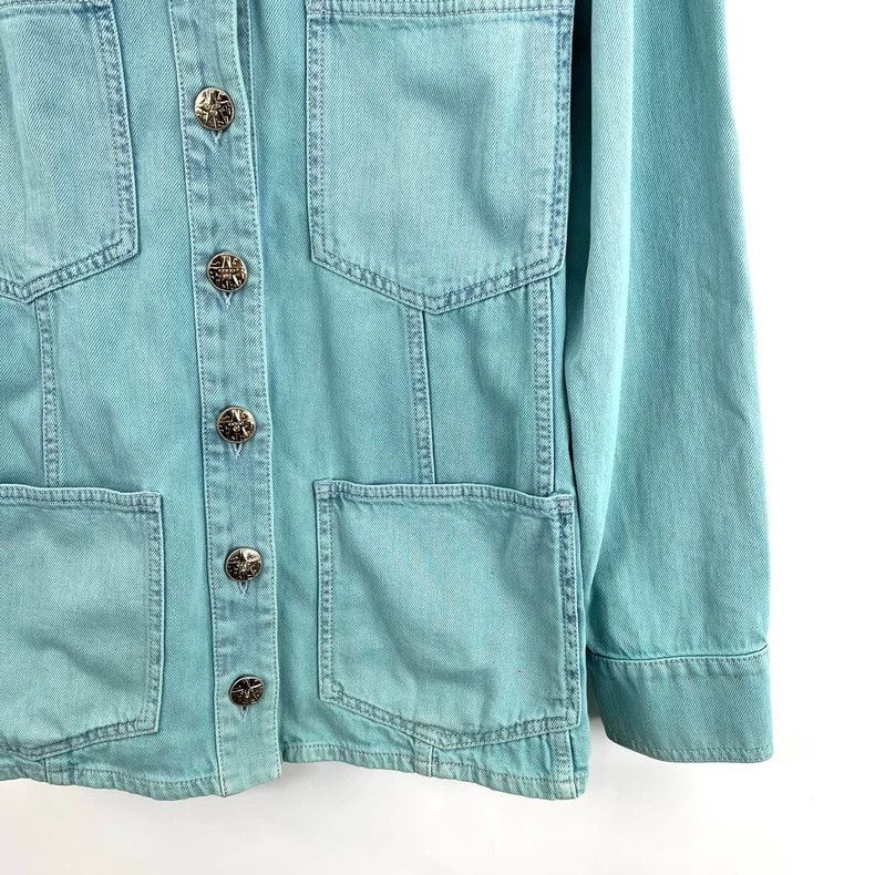 Chanel Chanel Blue camellia brooch denim jacket Size XXS / US 00 / IT 34 - 6 Thumbnail