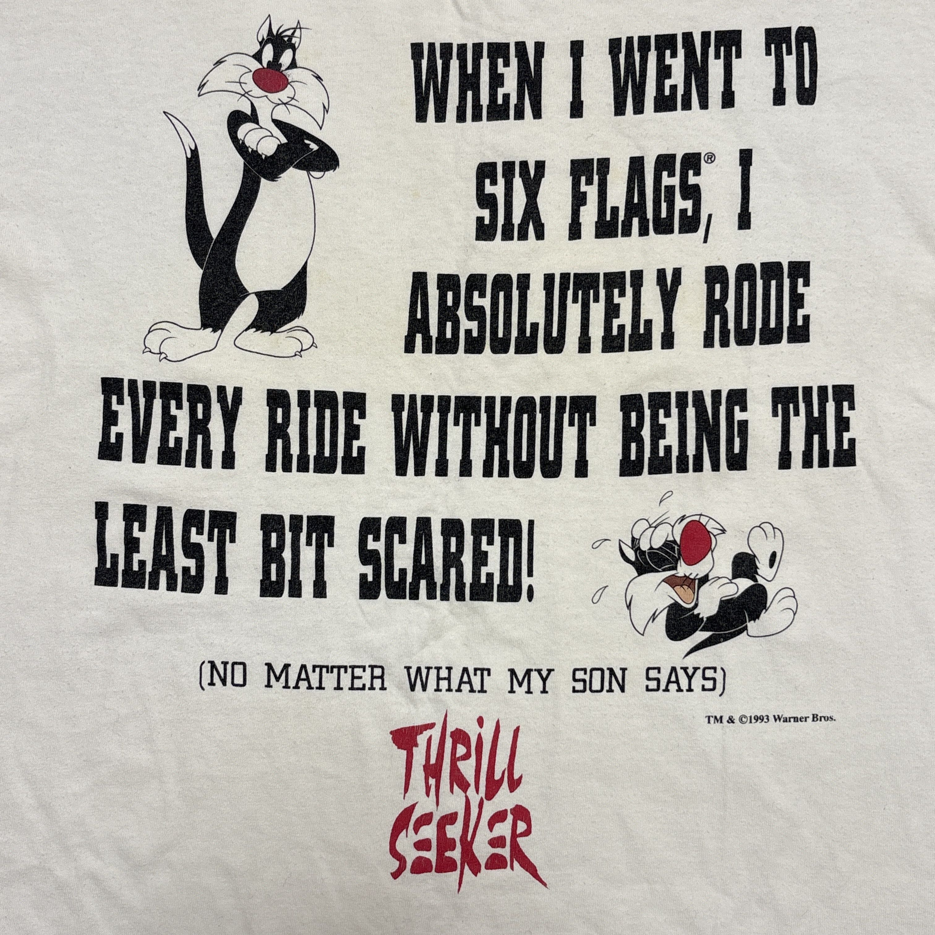 Cartoon Network Vintage Sylvester Shirt 1993 Six Flags 90s Single Stitch Size US L / EU 52-54 / 3 - 4 Thumbnail