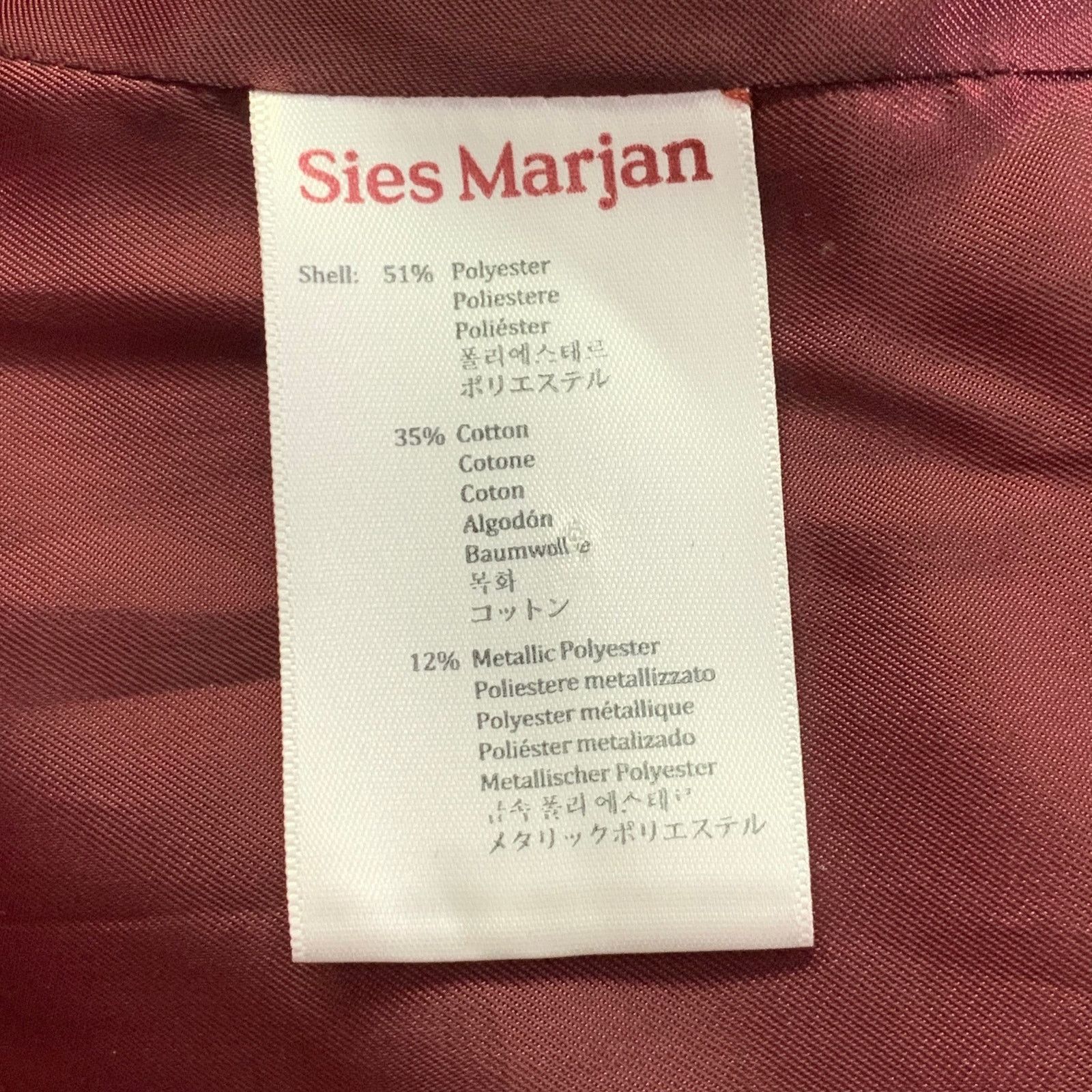 Sies Marjan 6 Metallic Pink Polyester Blend Single Button Jacket Blazer Size M / US 6-8 / IT 42-44 - 12 Thumbnail
